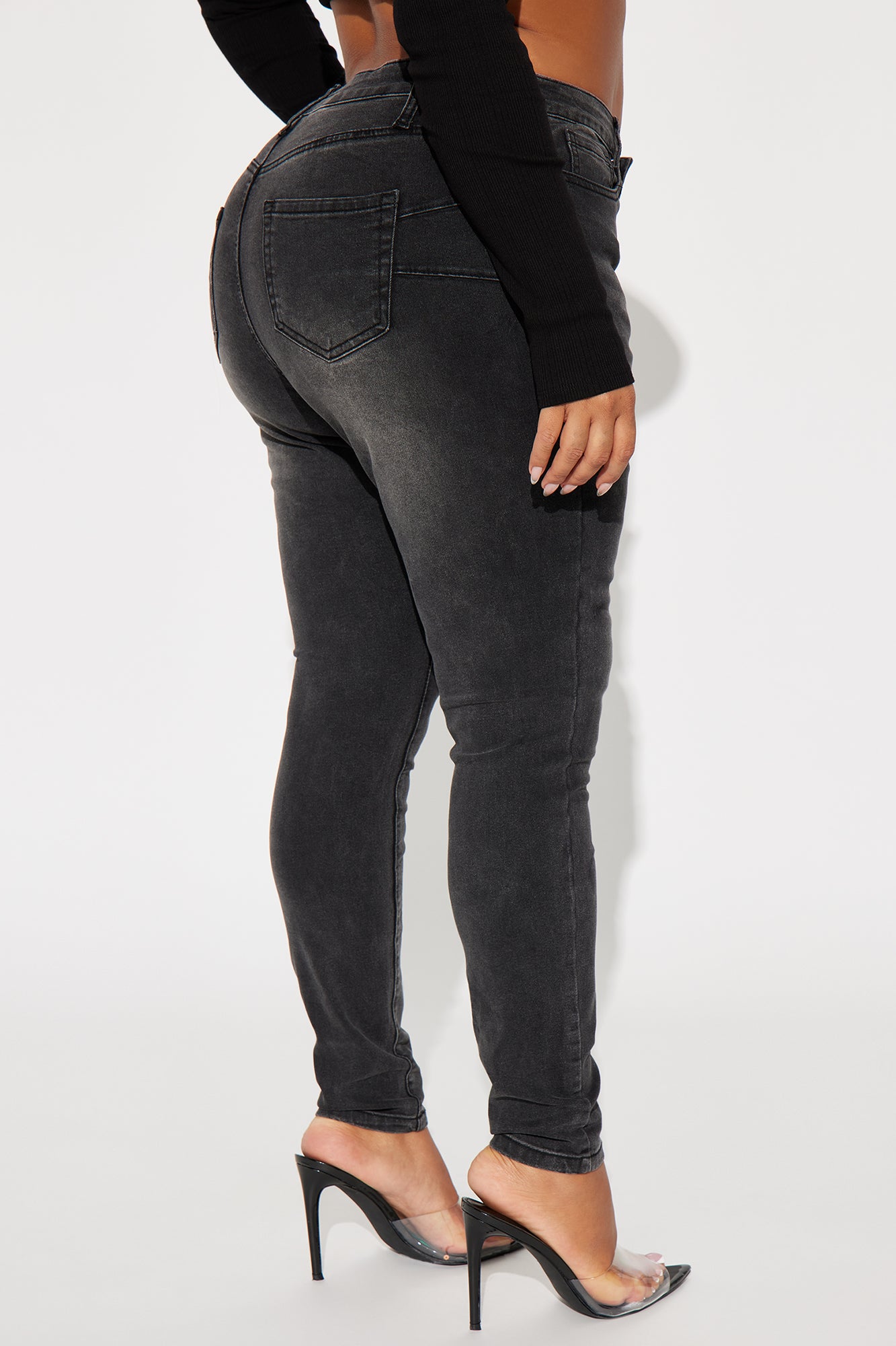 Beautiful Things Stretch Booty Lifting Skinny Jeans - Black - Image 7
