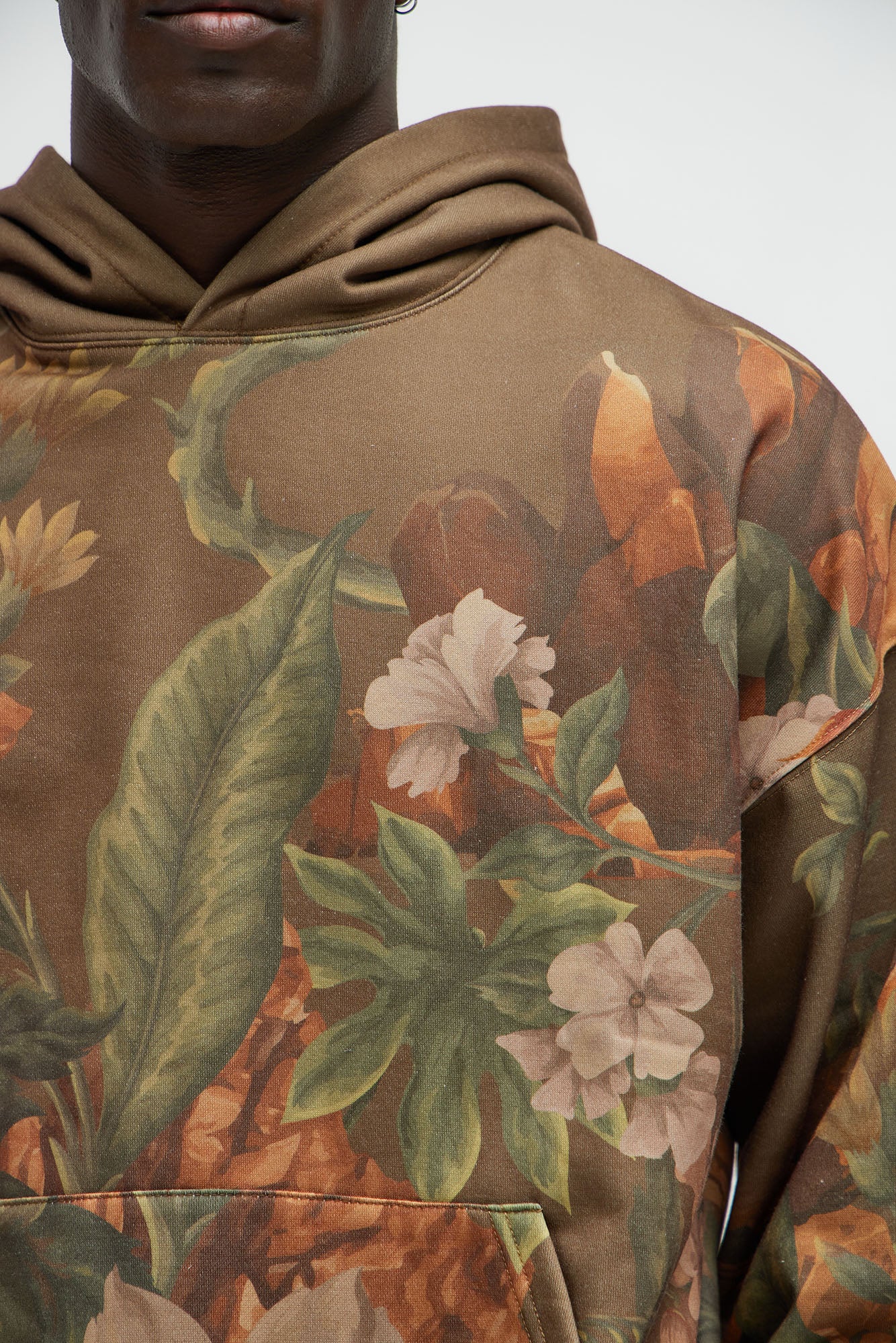 Botanic Oversized Hoodie - Brown - Image 3