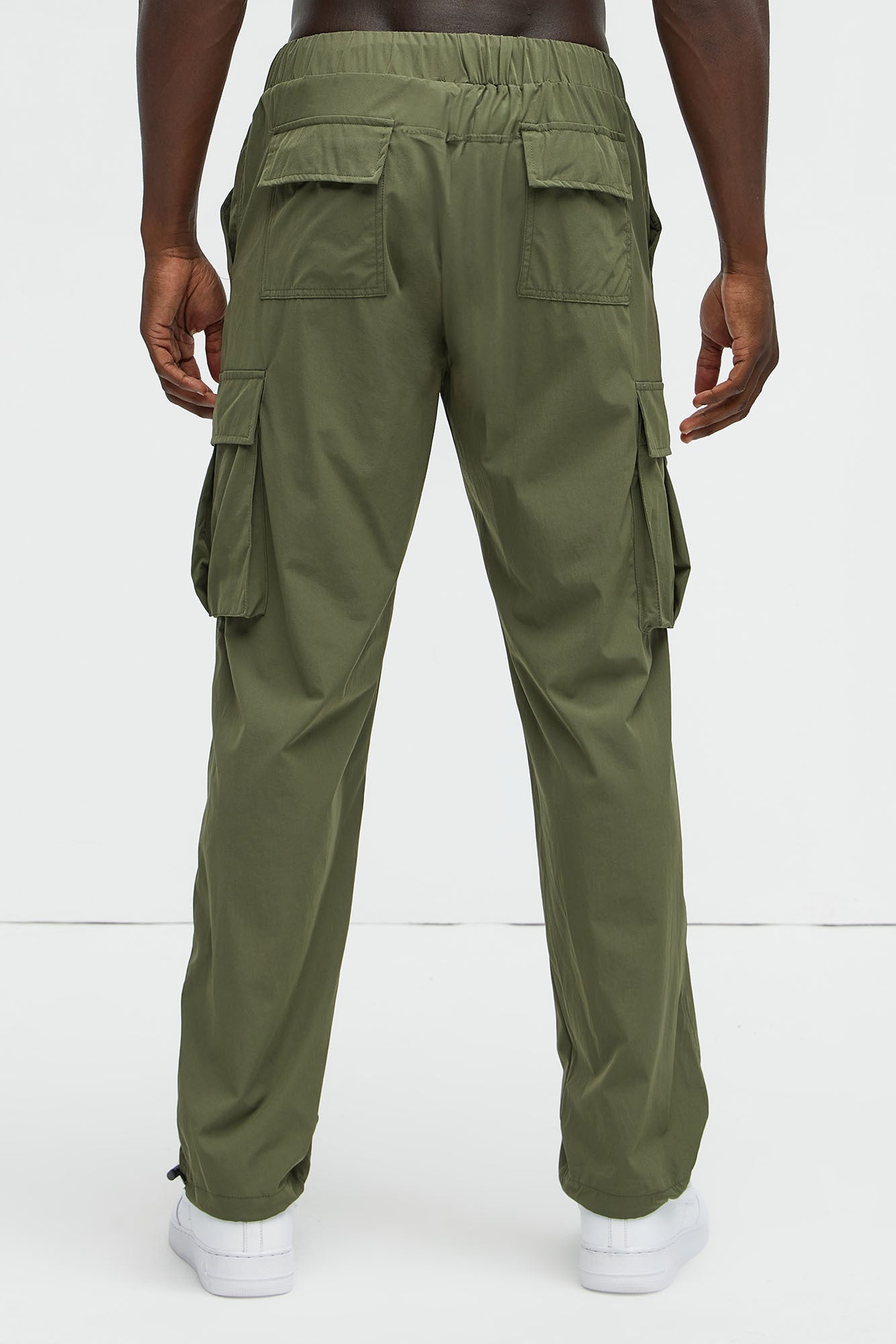 Put Me On Something Slim Nylon Cargo Pants - Olive - Image 5
