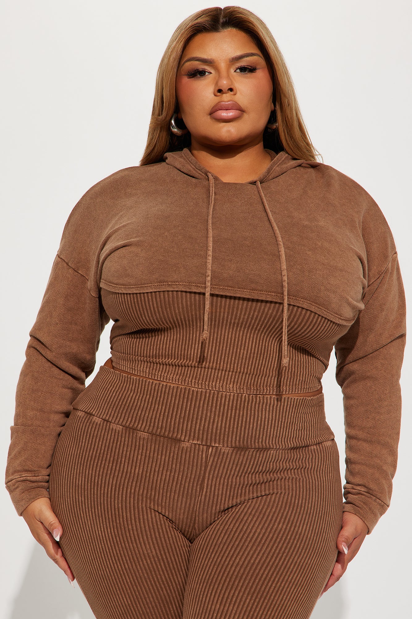 Chill Vibe Mineral Wash Legging Set - Mocha - Image 5