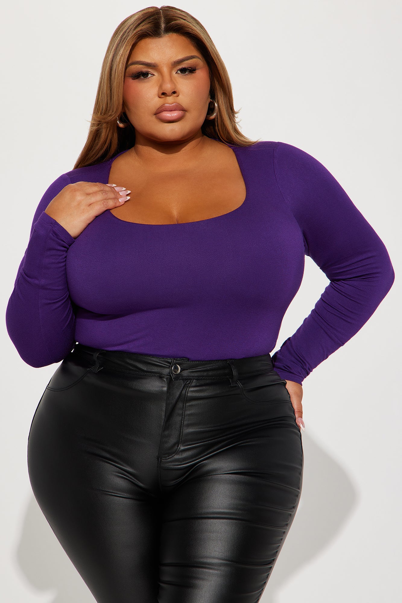 Yasmeen Square Neck Top - Dark Purple - Image 4