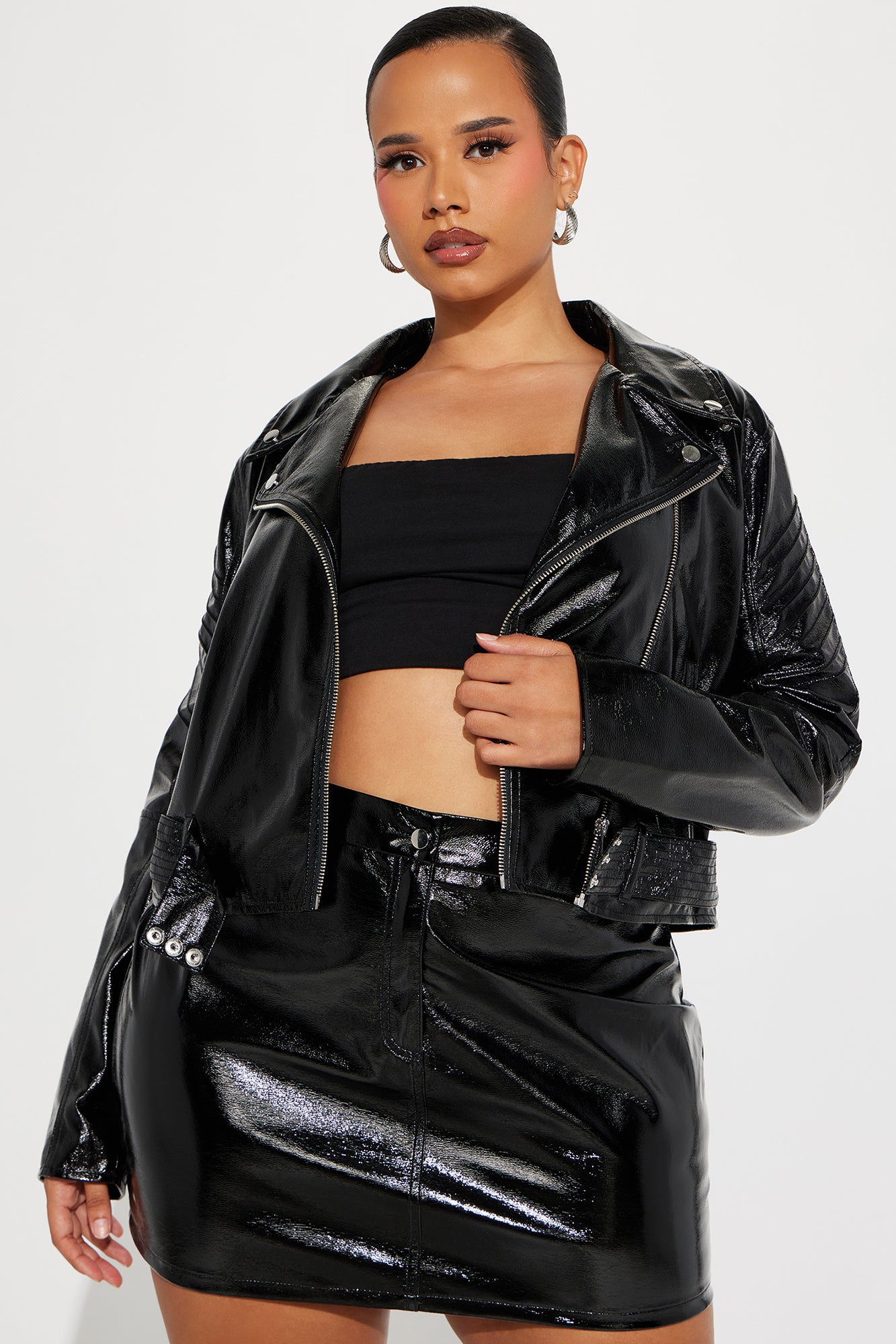 Mainstage Moment Faux Leather Skirt Set - Black - Image 5