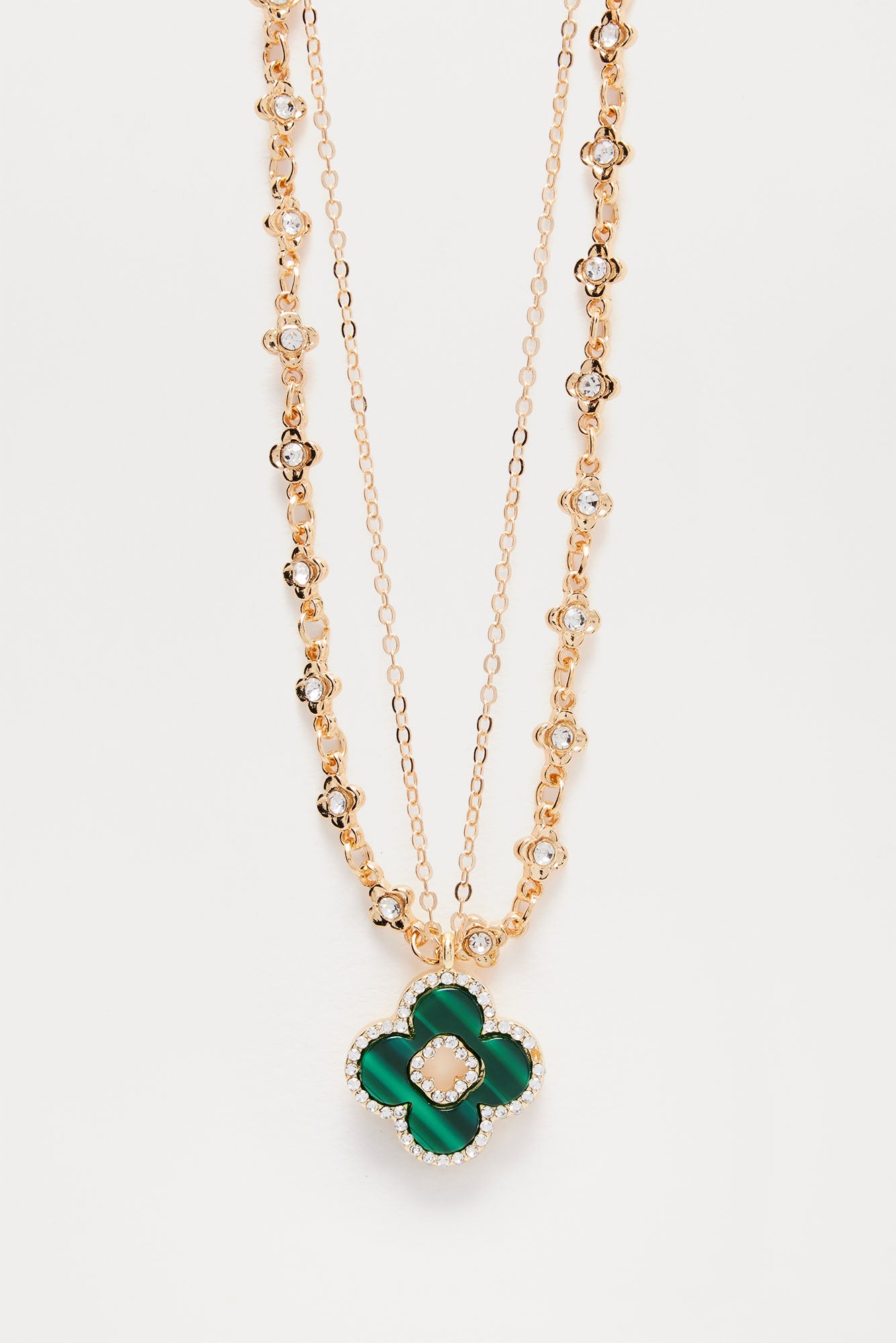 Best Of Luck Necklace - Gold/Green - Image 3