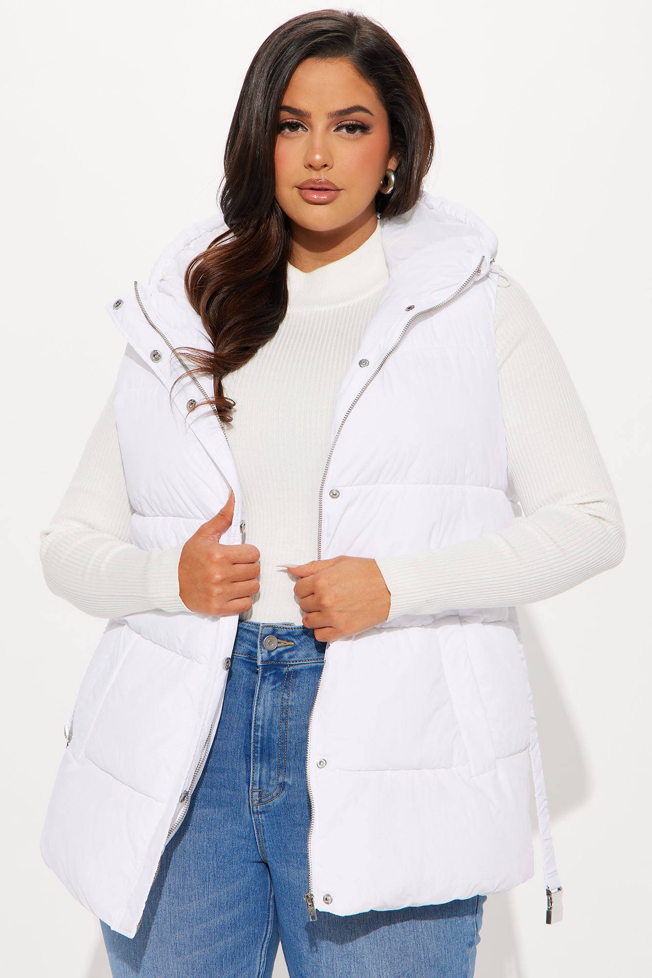 Hold You Down Puffer Vest - White - Image 5
