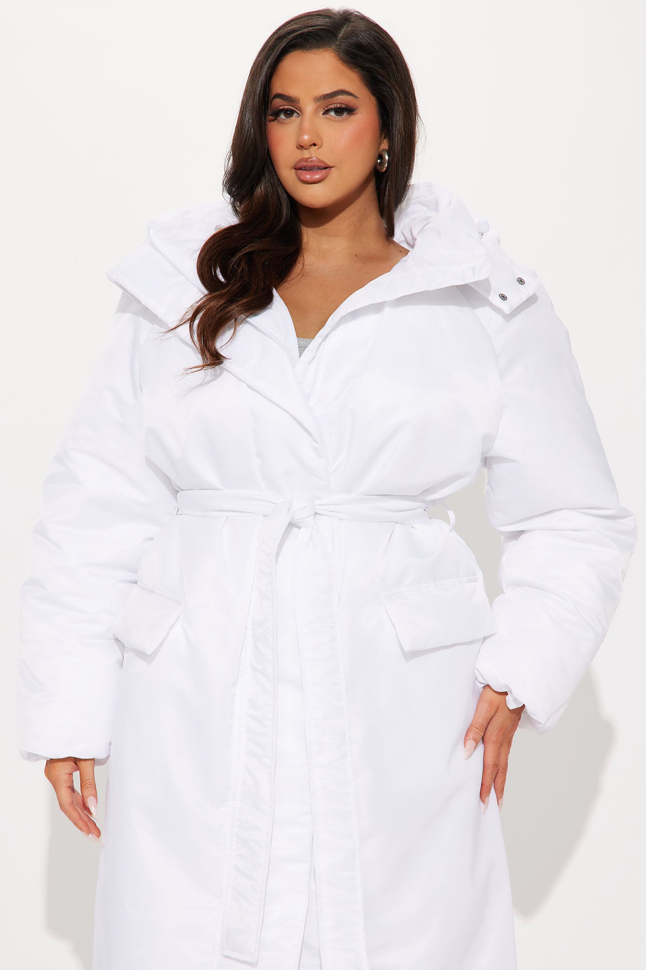 Got It On Her Own Puffer Trench - White - Image 8