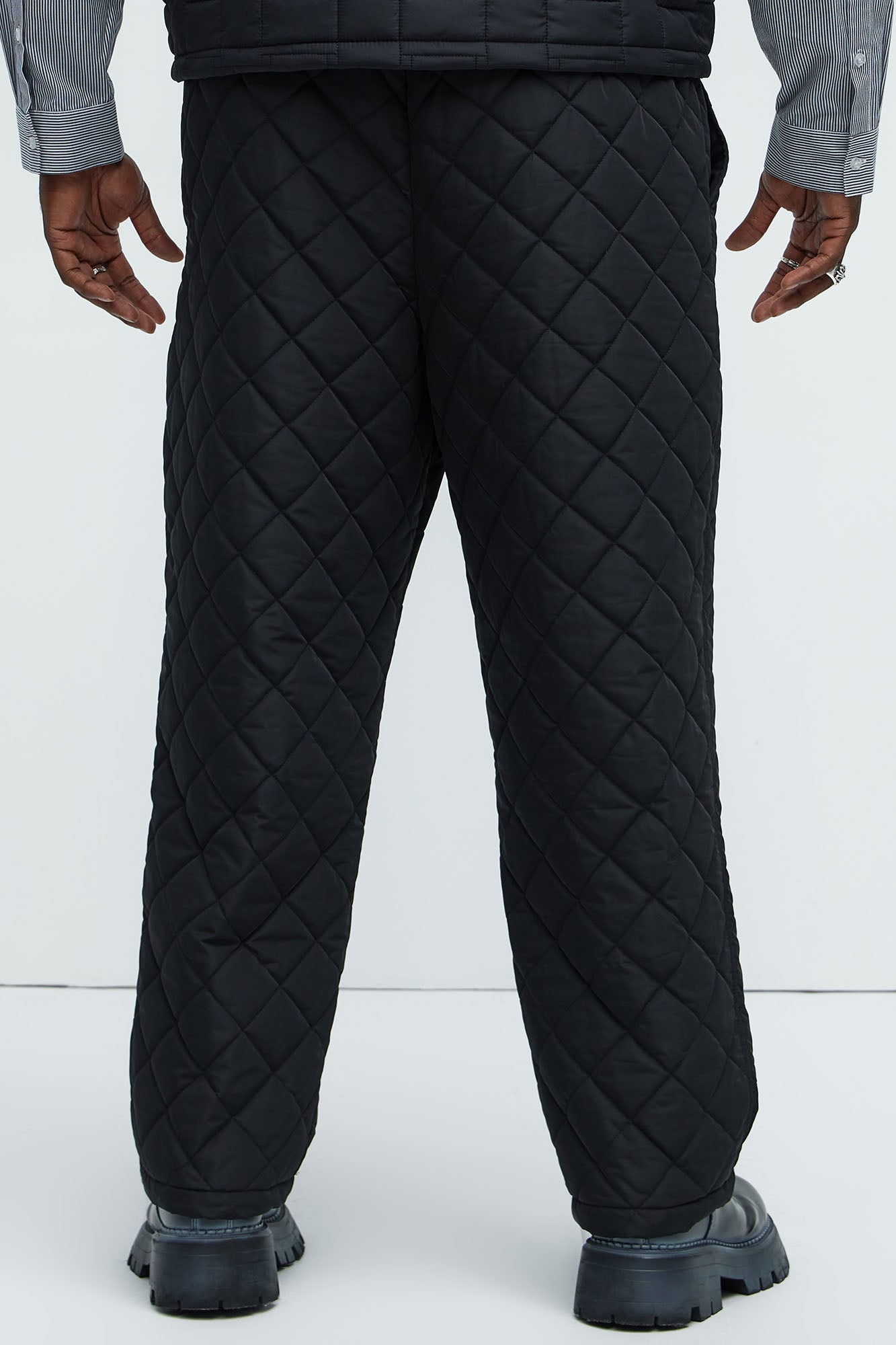 Deebo Straight Quilted Pants - Black - Image 9
