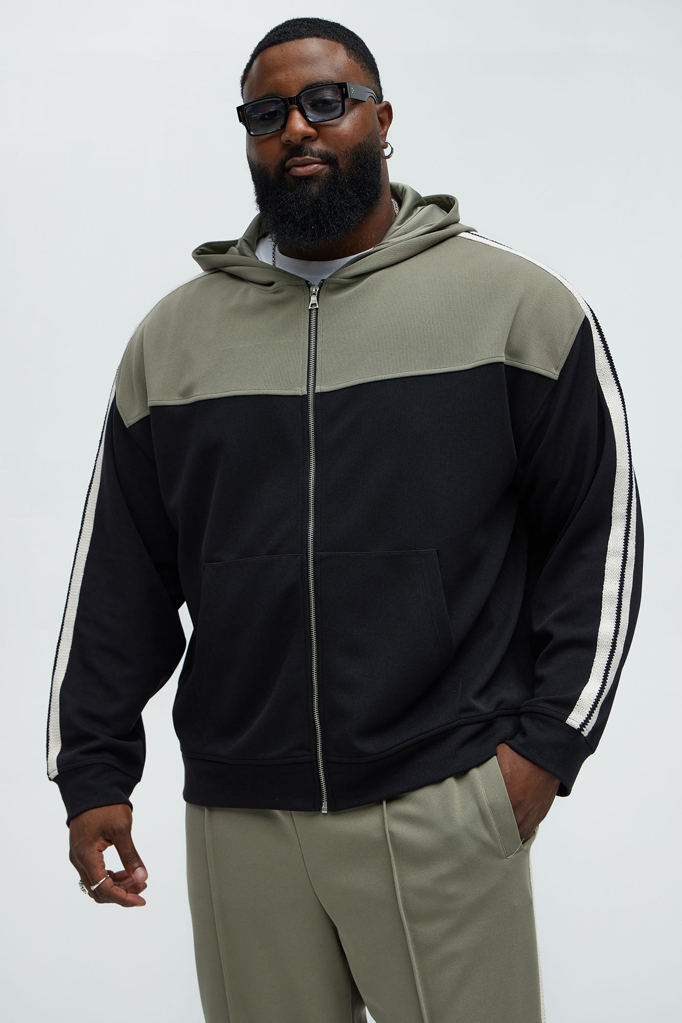 Dennis Zip Up Hoodie - Black/combo - Image 5