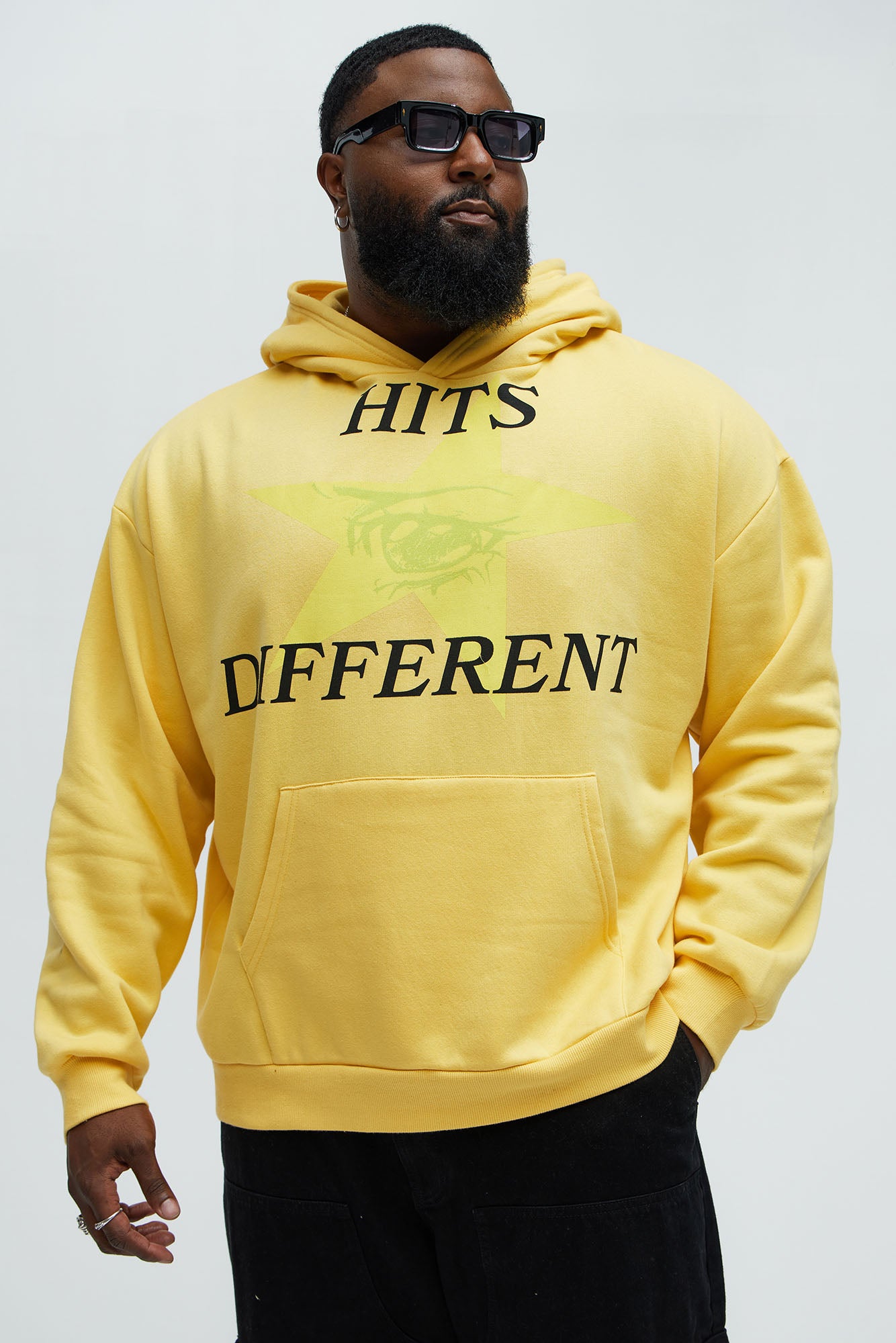 Anime Hits Different Hoodie - Yellow - Image 5