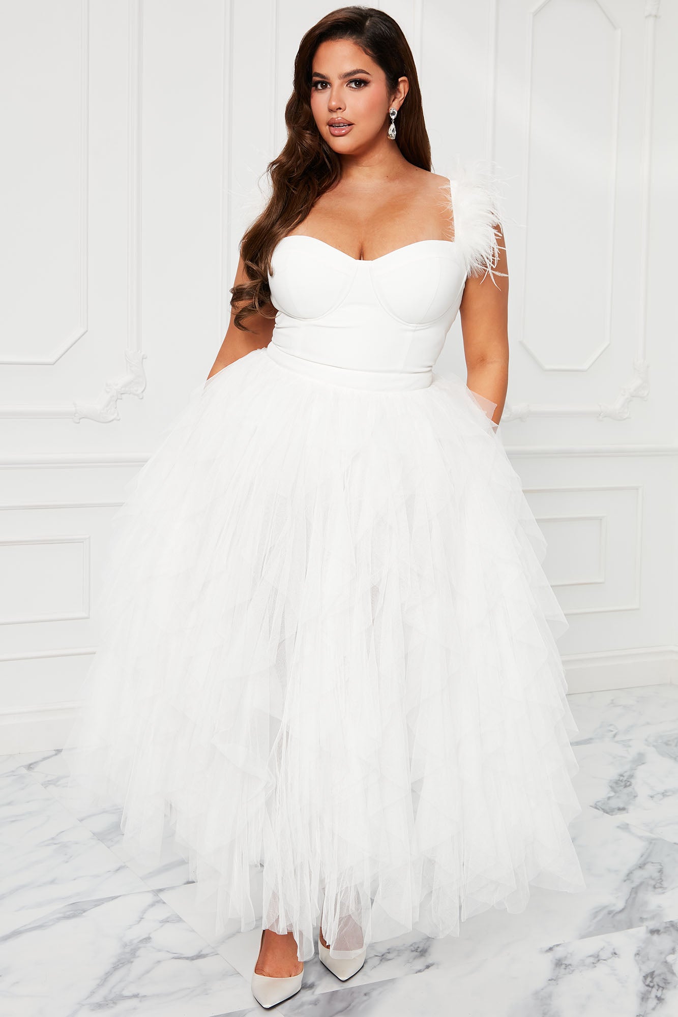 Camilla Tulle Maxi Dress - White - Image 5