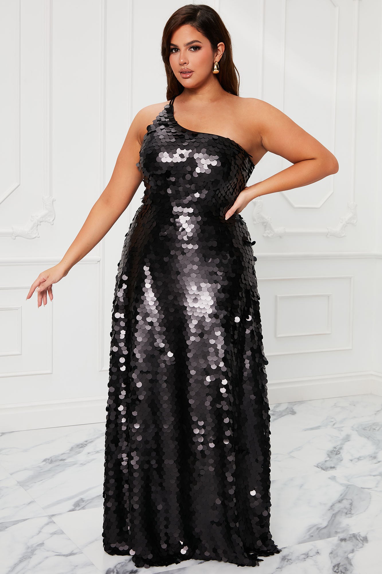 Vivi Sequin Gown - Black - Image 5