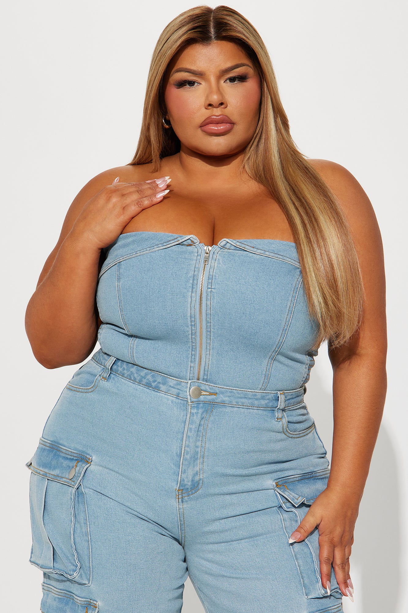 Ciara Denim Pant Set - Light Wash - Image 8