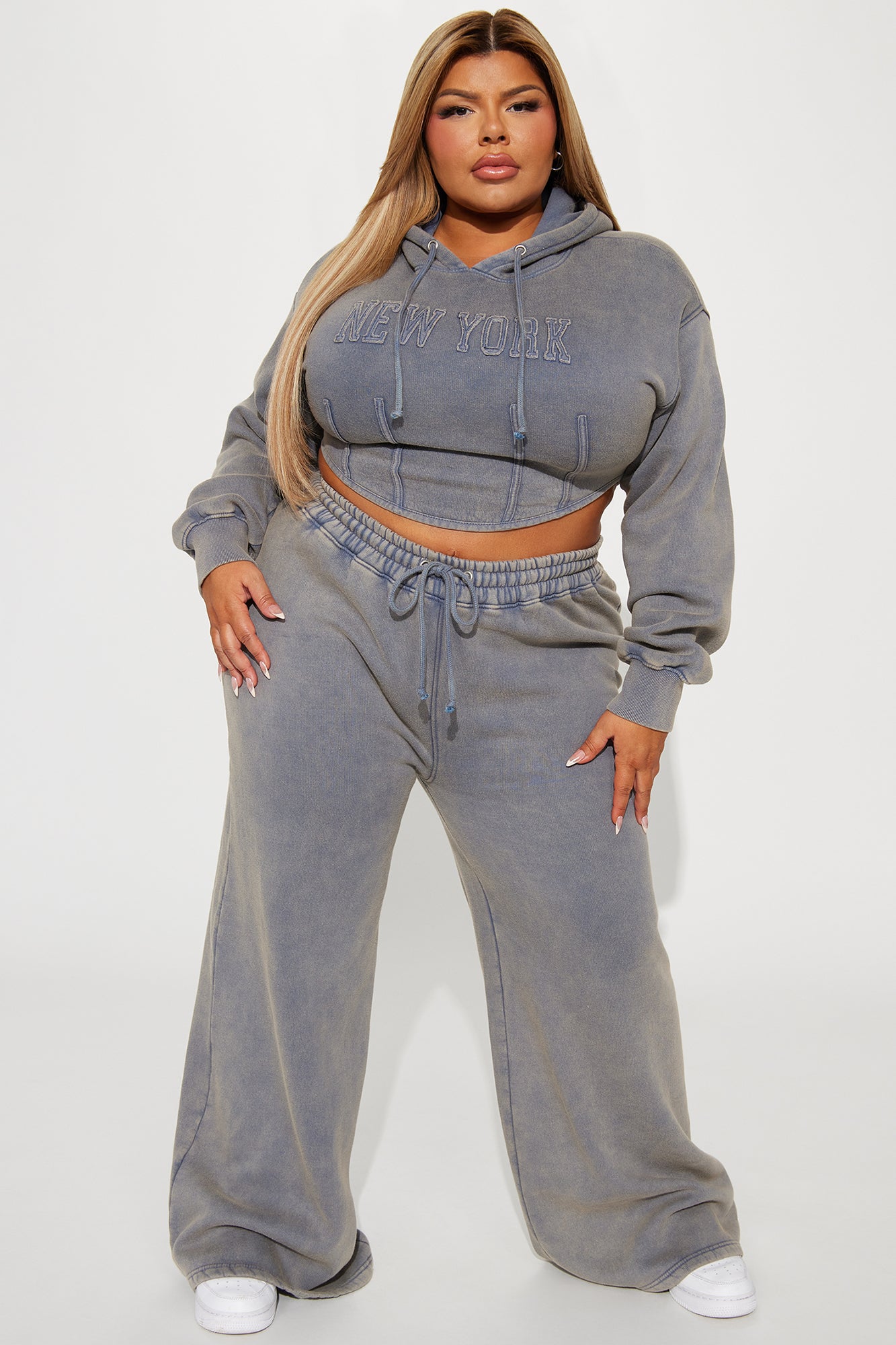 New York Hustle Washed Sweatpants - Grey/combo - Image 5