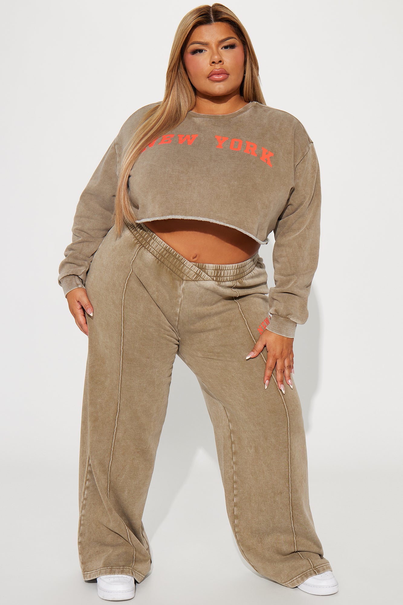 New York Washed Wide Leg Pant - Taupe/combo - Image 5