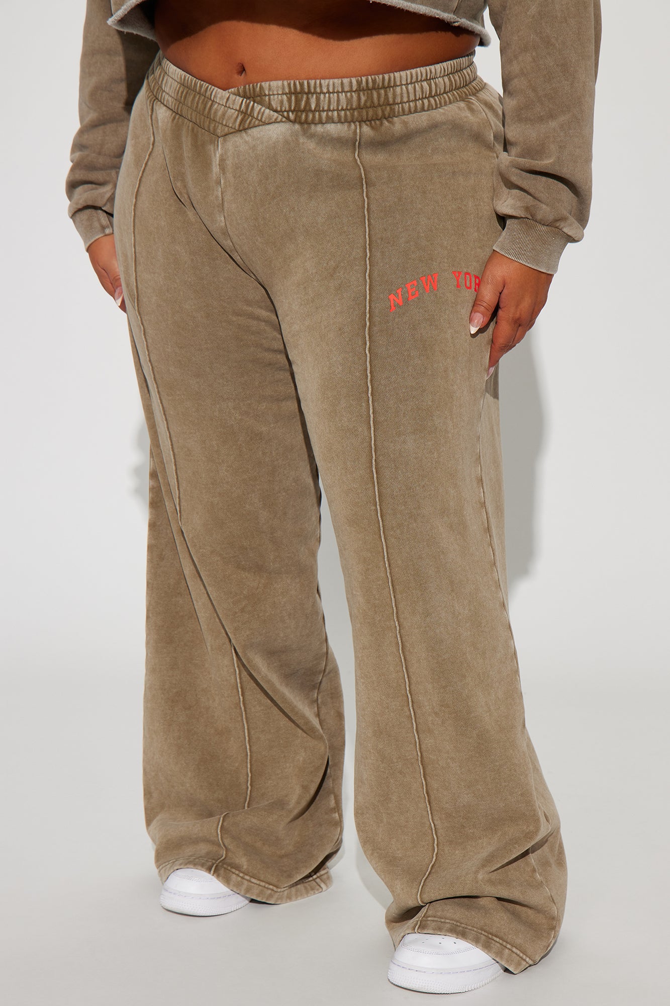 New York Washed Wide Leg Pant - Taupe/combo - Image 6
