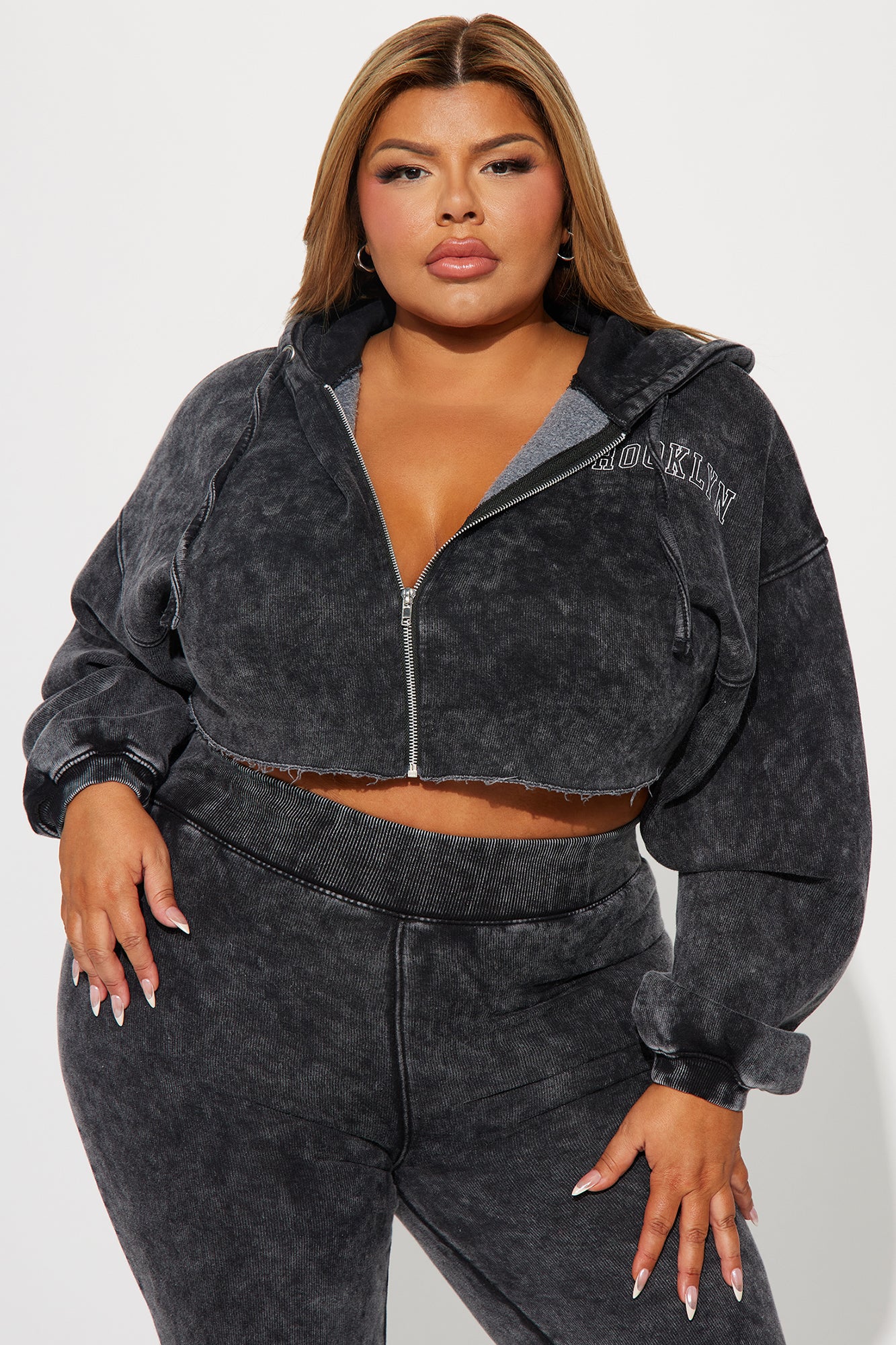 Brooklyn City Washed Hoodie - Black Wash - Image 5