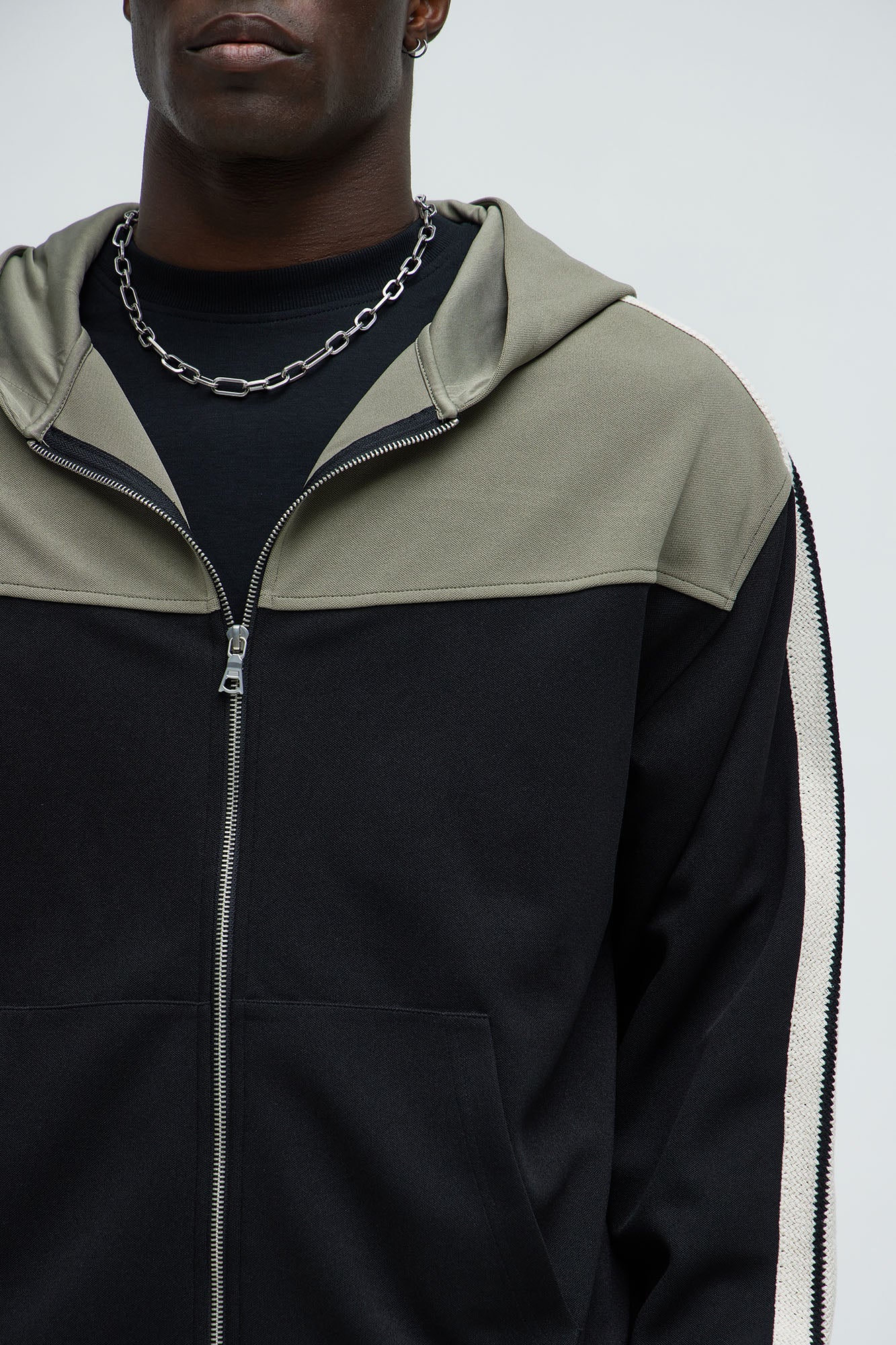 Dennis Zip Up Hoodie - Black/combo - Image 3