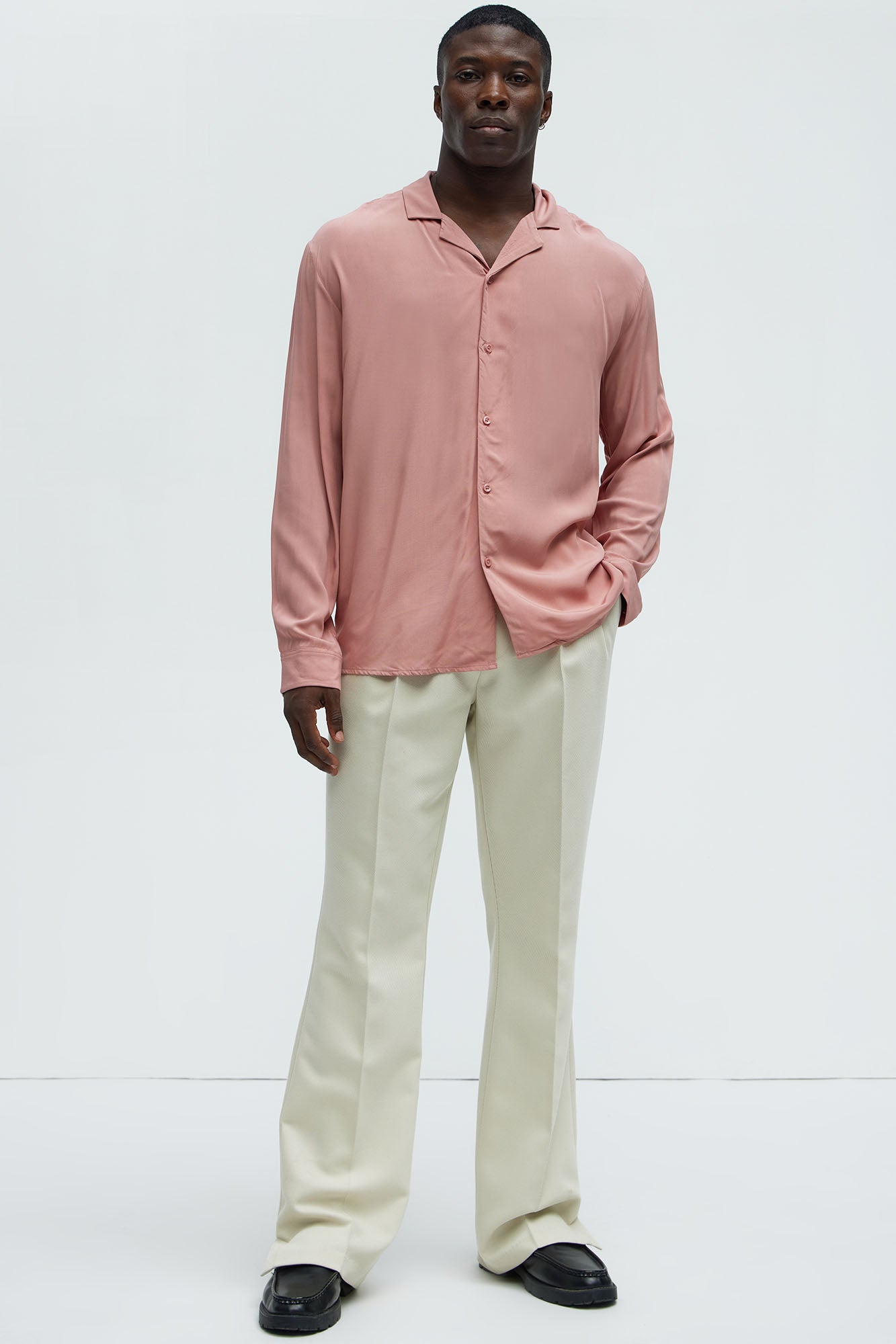 Dawson Relaxed Long Sleeve Button Up Shirt - Mauve - Image 8