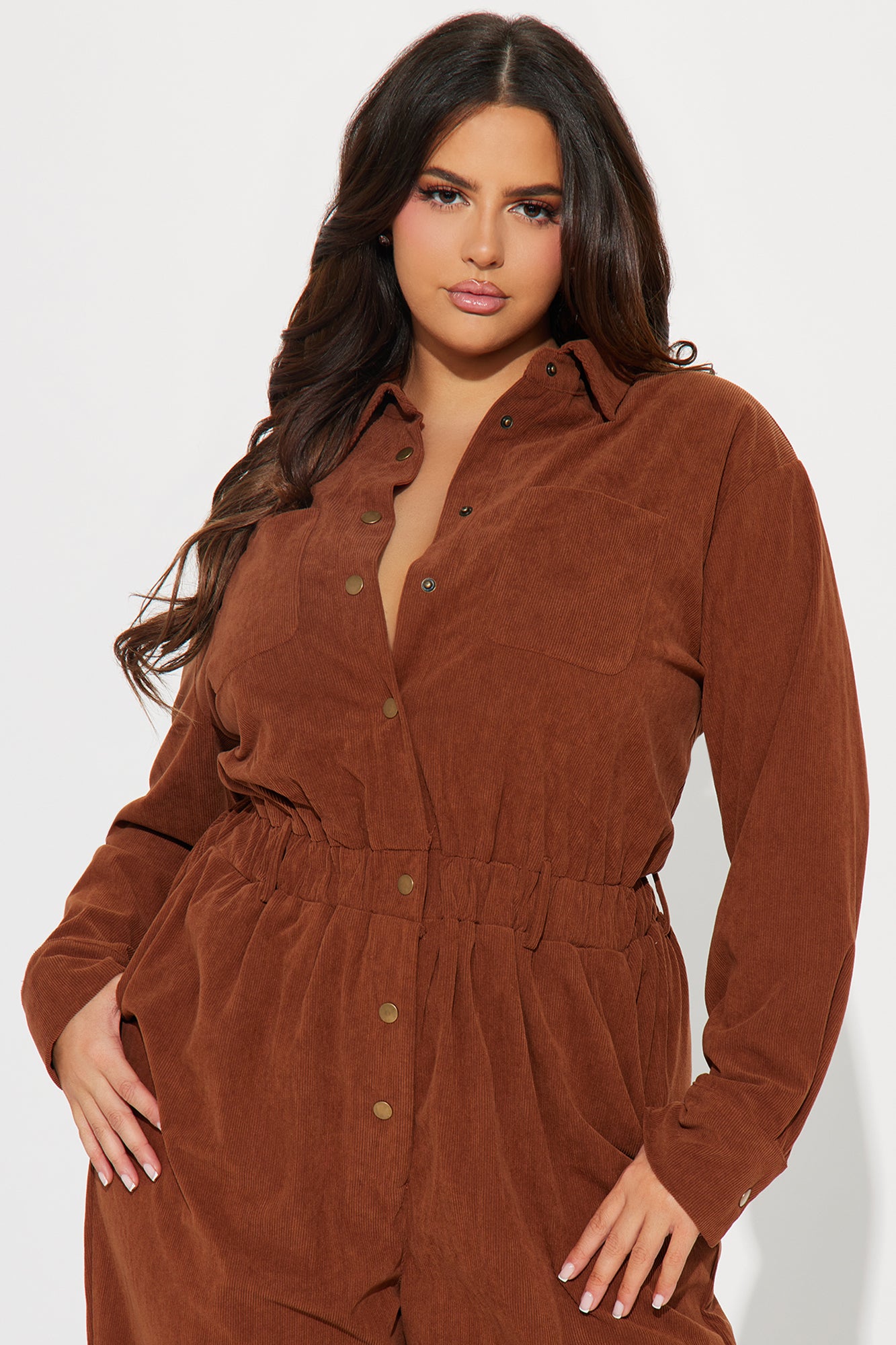 Only Forever Corduroy Jumpsuit - Brown - Image 5