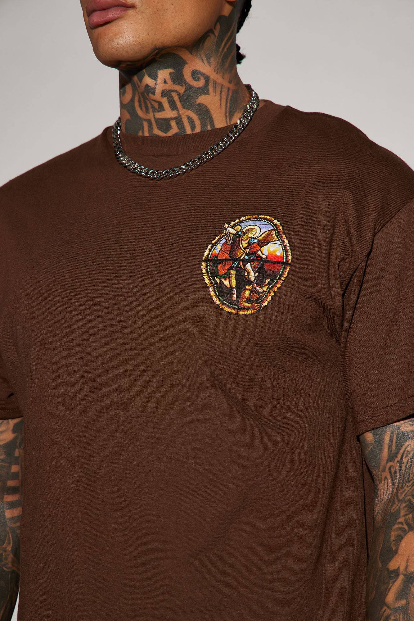 The Archangel Stained Glass Short Sleeve Tee - Chocolate - Image 3