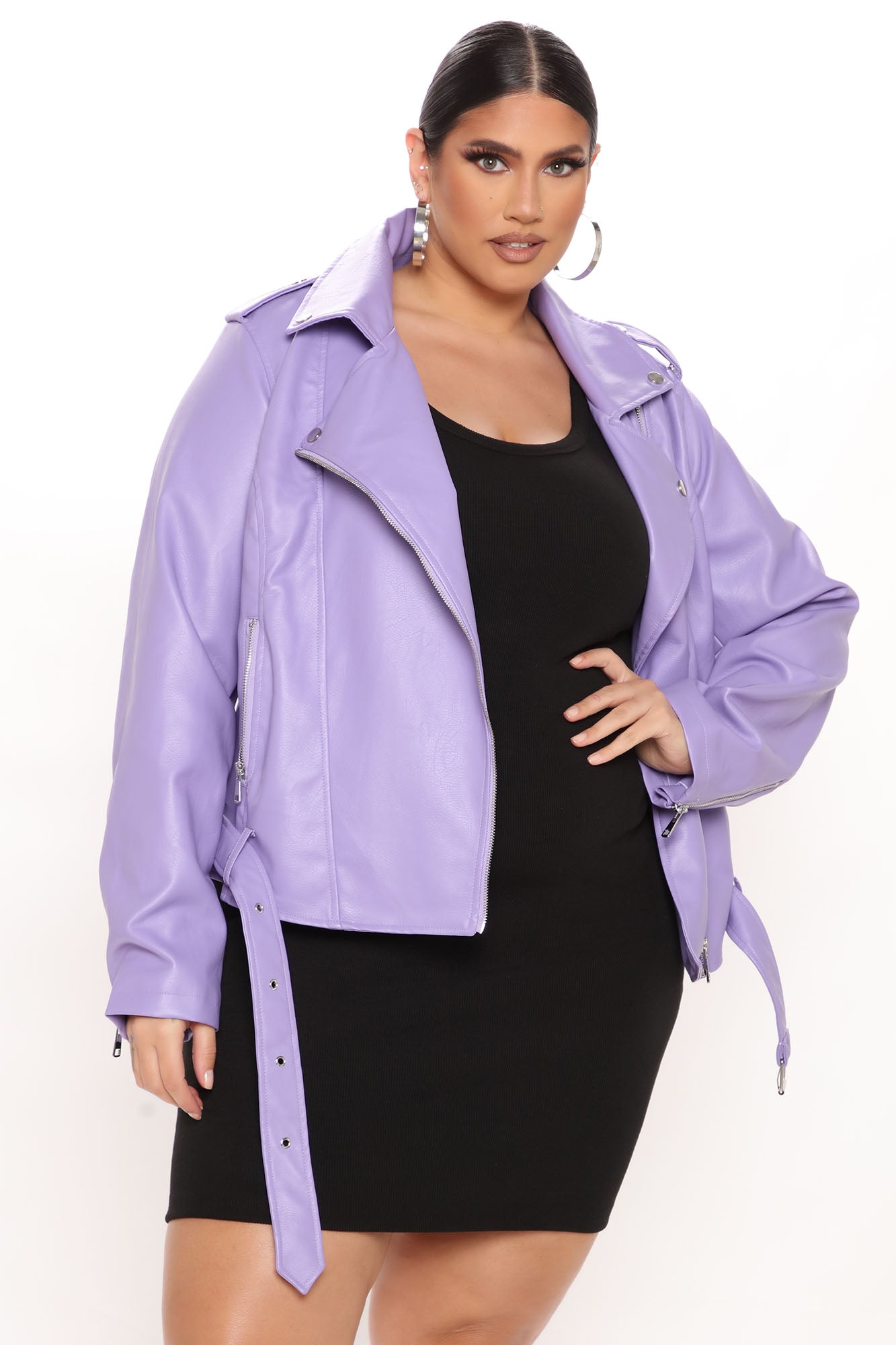 Araxie Vegan Leather Jacket - Lavender - Image 6