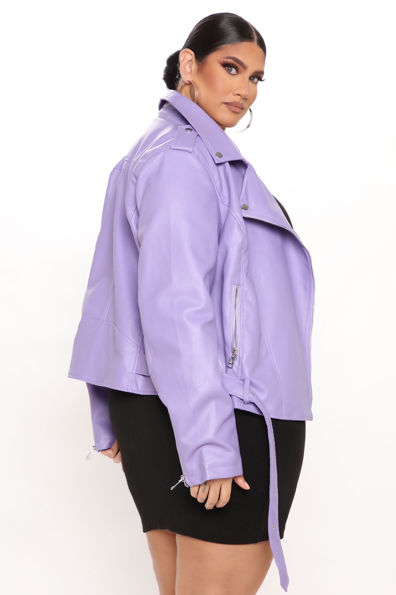 Araxie Vegan Leather Jacket - Lavender - Image 8