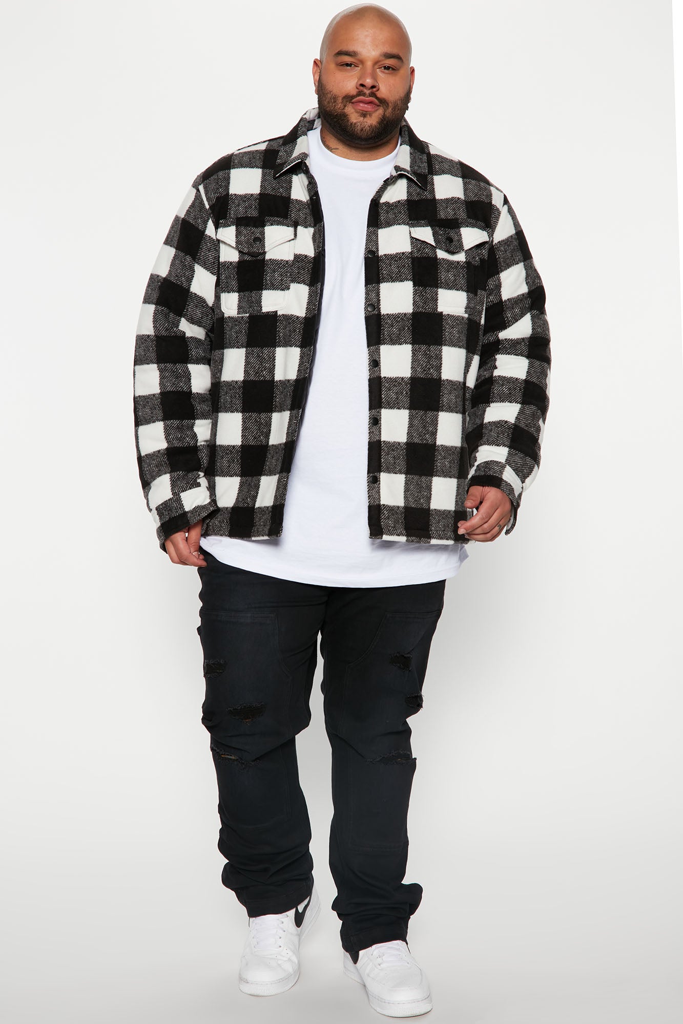 Lumber Flannel Shacket - Black/combo - Image 5