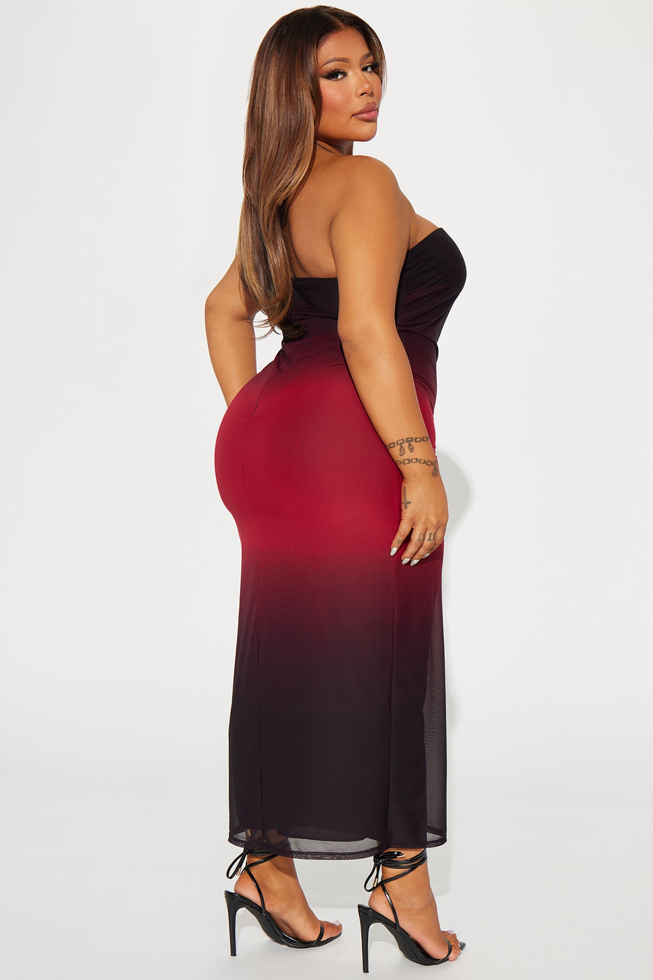 Amara Mesh Maxi Dress - Red/combo - Image 7