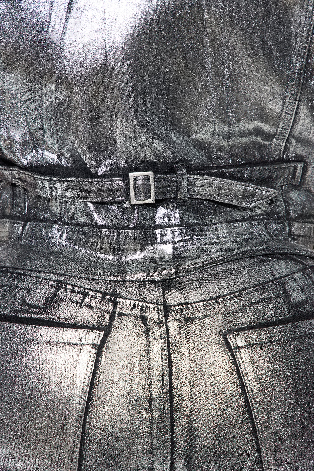 She Shimmers Foil Denim Jacket - Black/Silver - Image 7