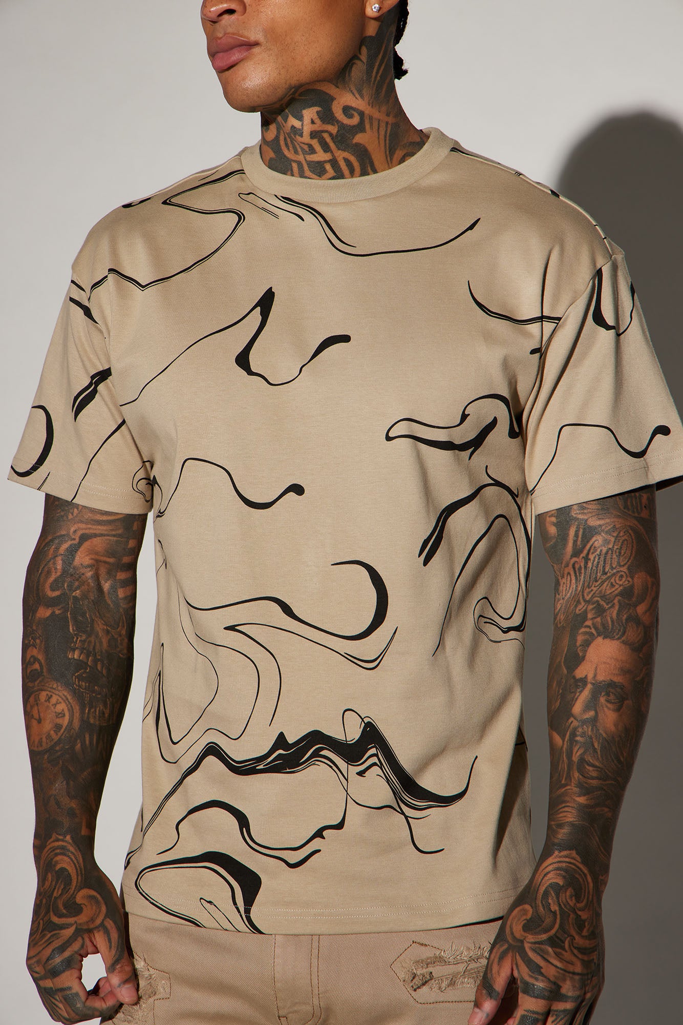 All In Marble Short Sleeve Tee - Taupe/combo - Image 3