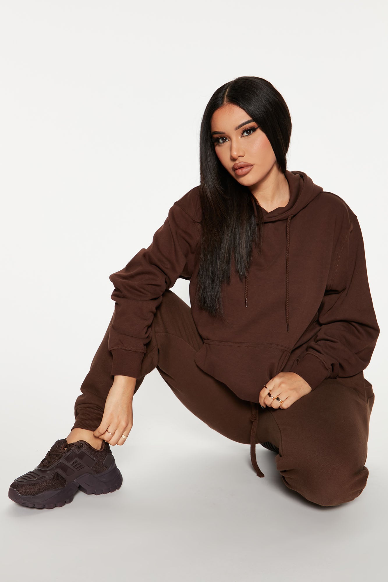 Stole Your Boyfriend's Oversized Jogger - Chocolate - Image 6