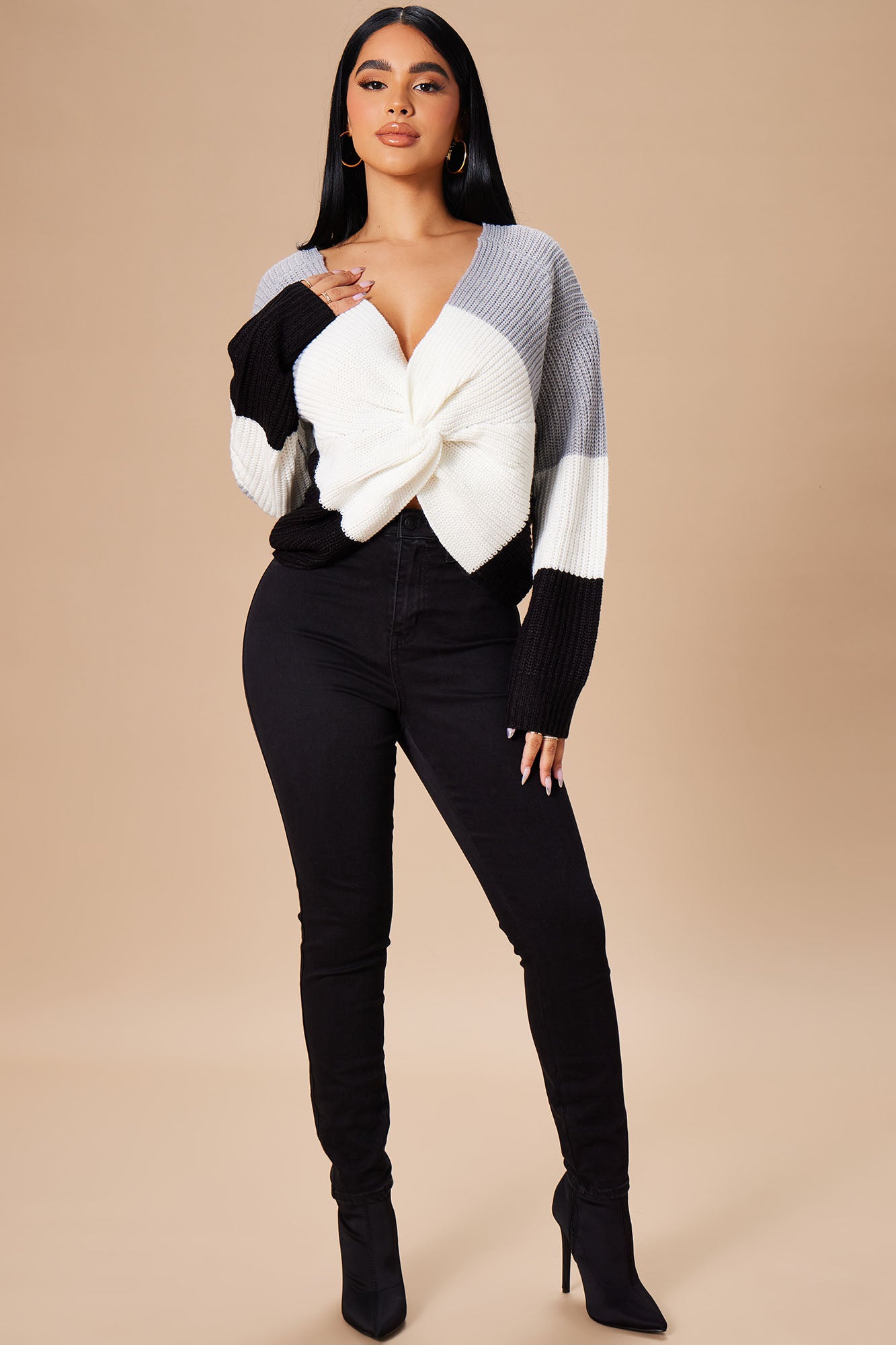 Just A Little Twisted Sweater - Black - Image 3