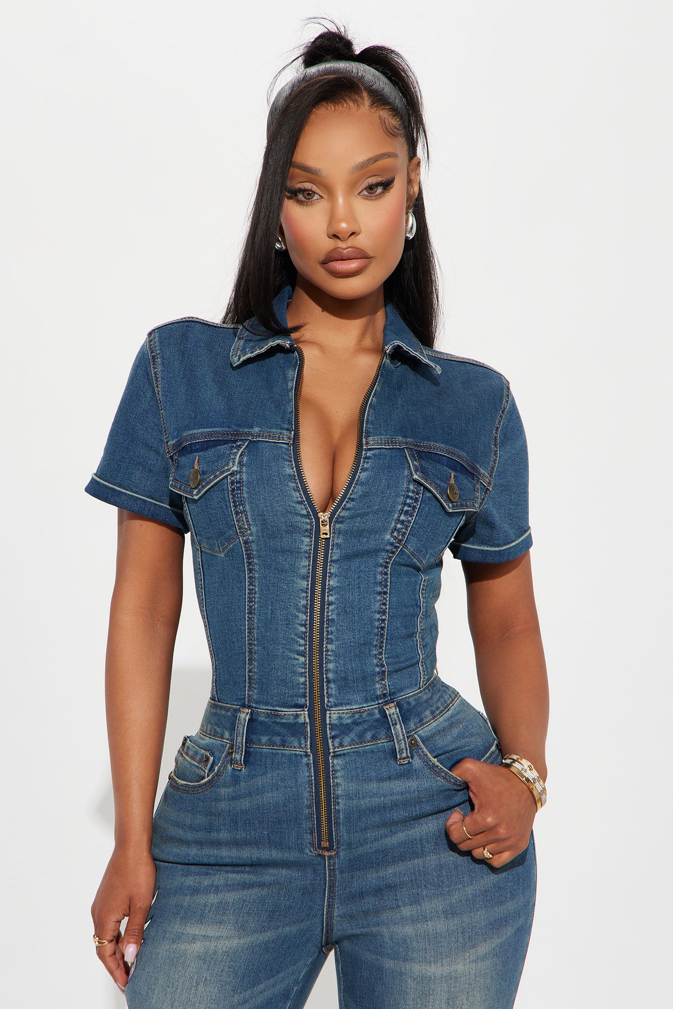 Ed Hardy NYC Denim Jumpsuit - Medium Wash - Image 3
