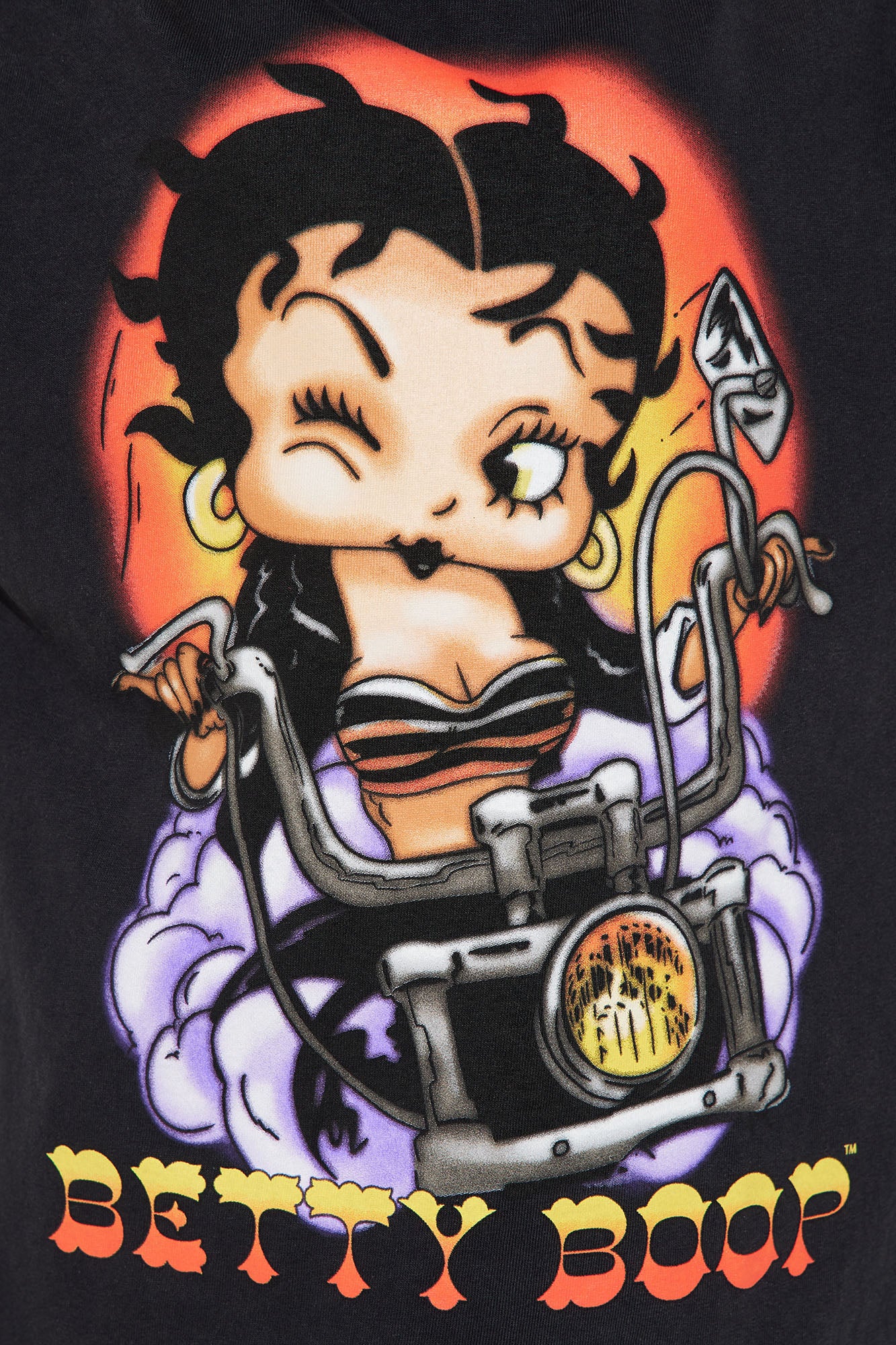 Mini Betty Boop Mineral Wash T-Shirt - Black - Image 3