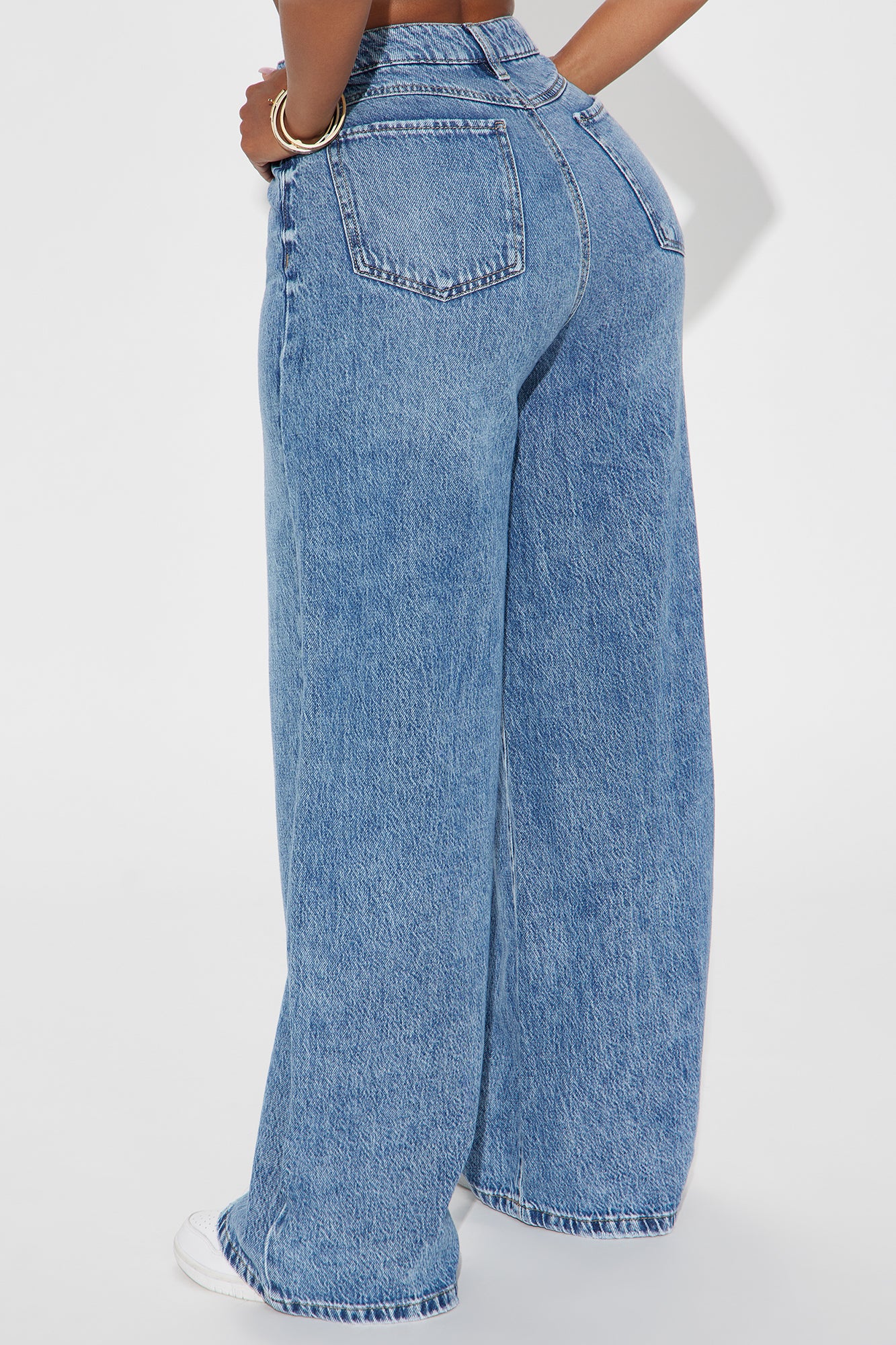 Solange Baggy Wide Leg Jeans - Medium Wash - Image 3