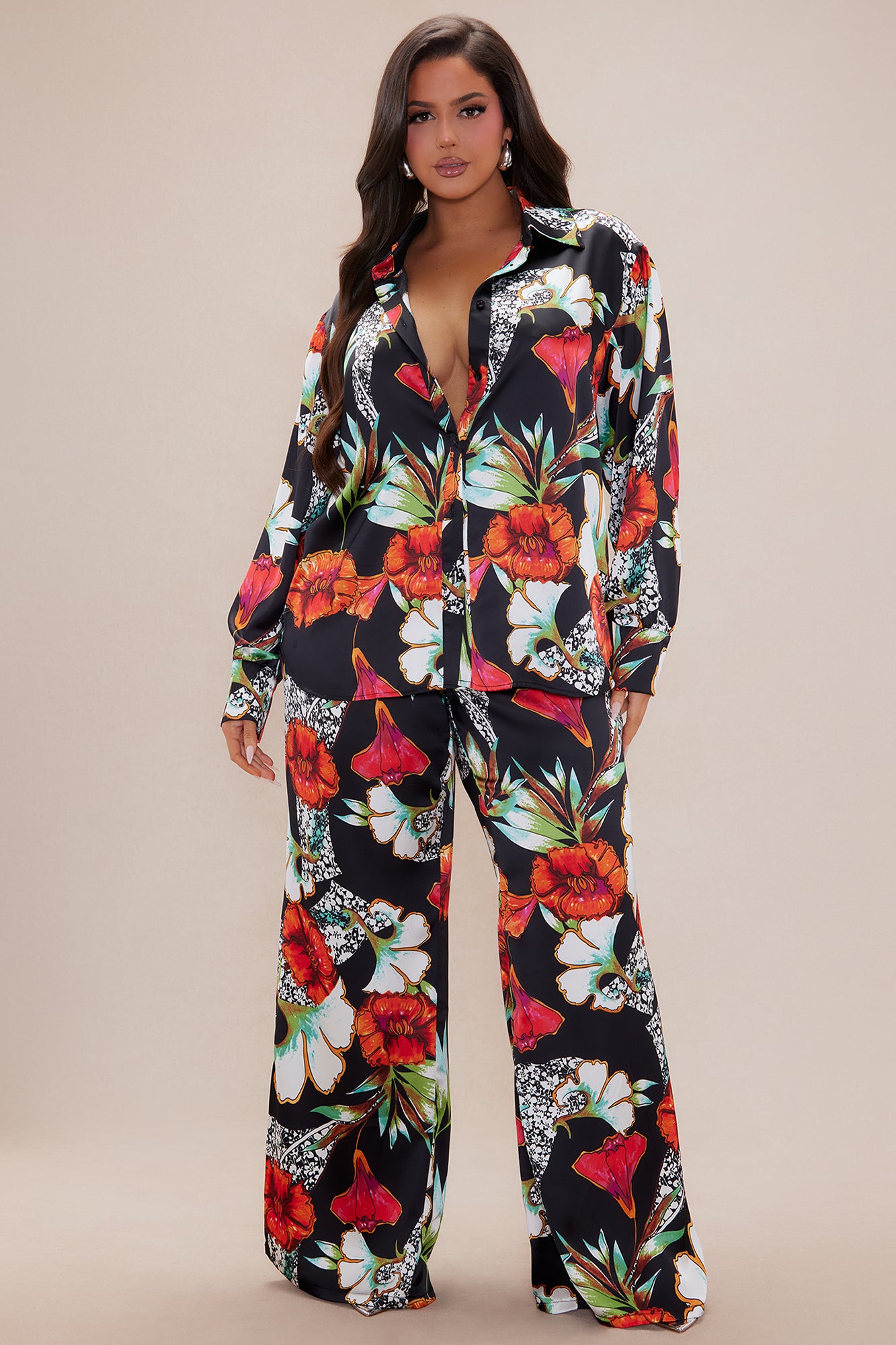 Amiri Satin Pant Set - Black/combo - Image 5