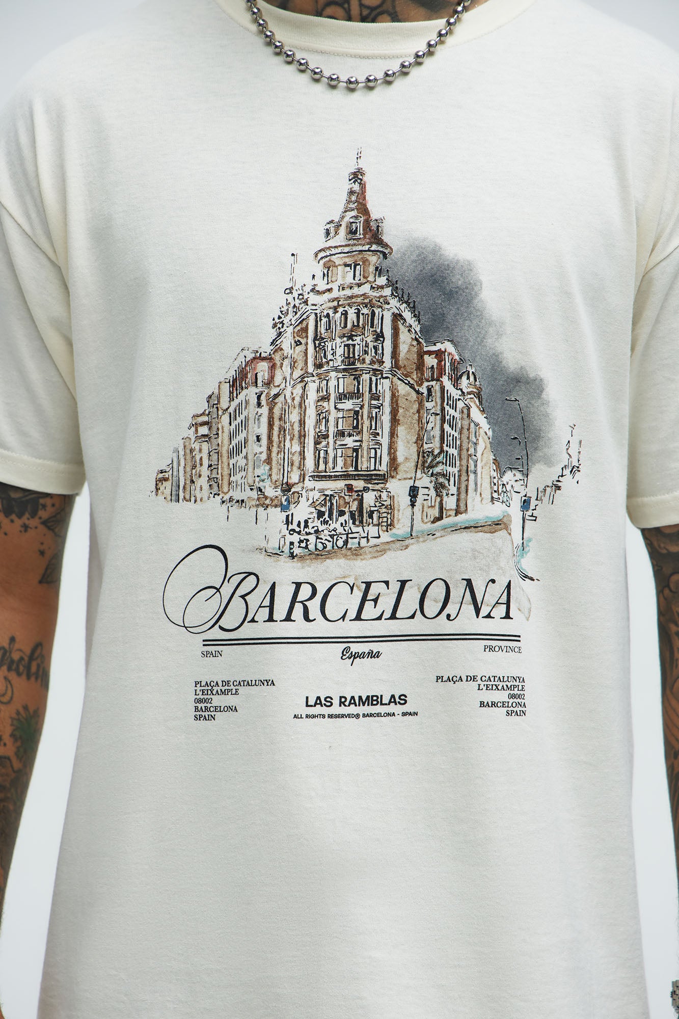 Barcelona Espana Short Sleeve Tee - White - Image 3