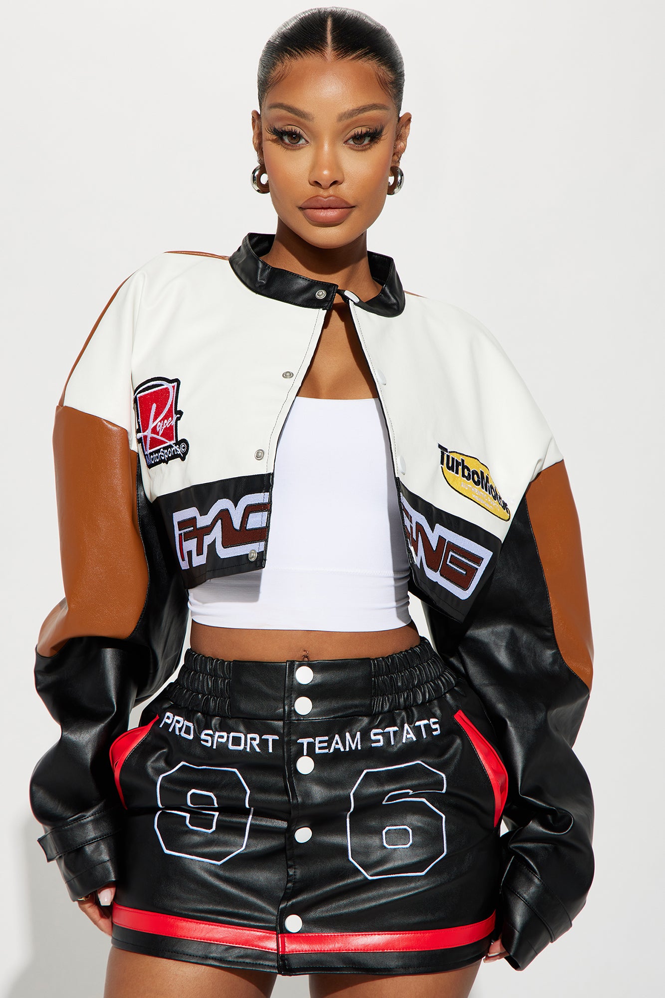 Thrill Ride Skirt Set - Brown Combo - Image 3