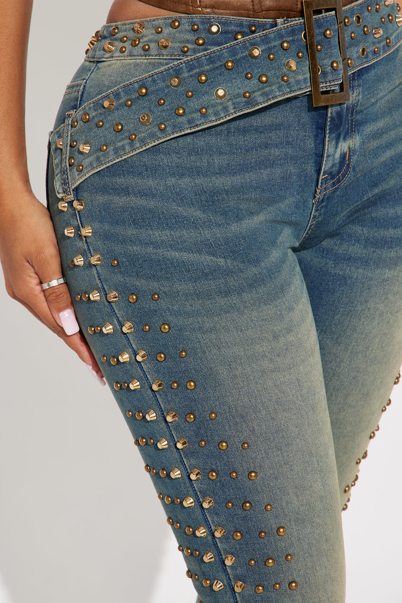 Ayami Embellished Tinted Bootcut Jeans - Vintage Wash - Image 3