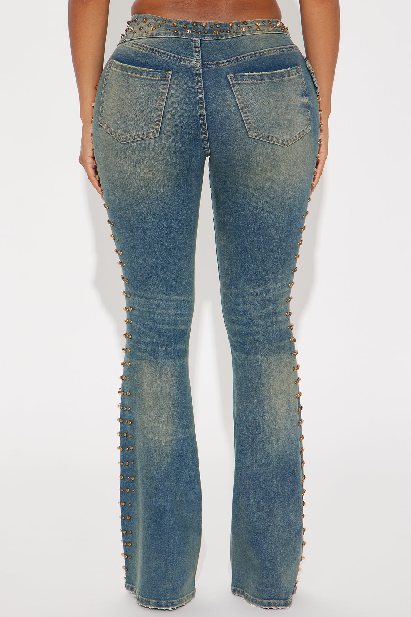 Ayami Embellished Tinted Bootcut Jeans - Vintage Wash - Image 4