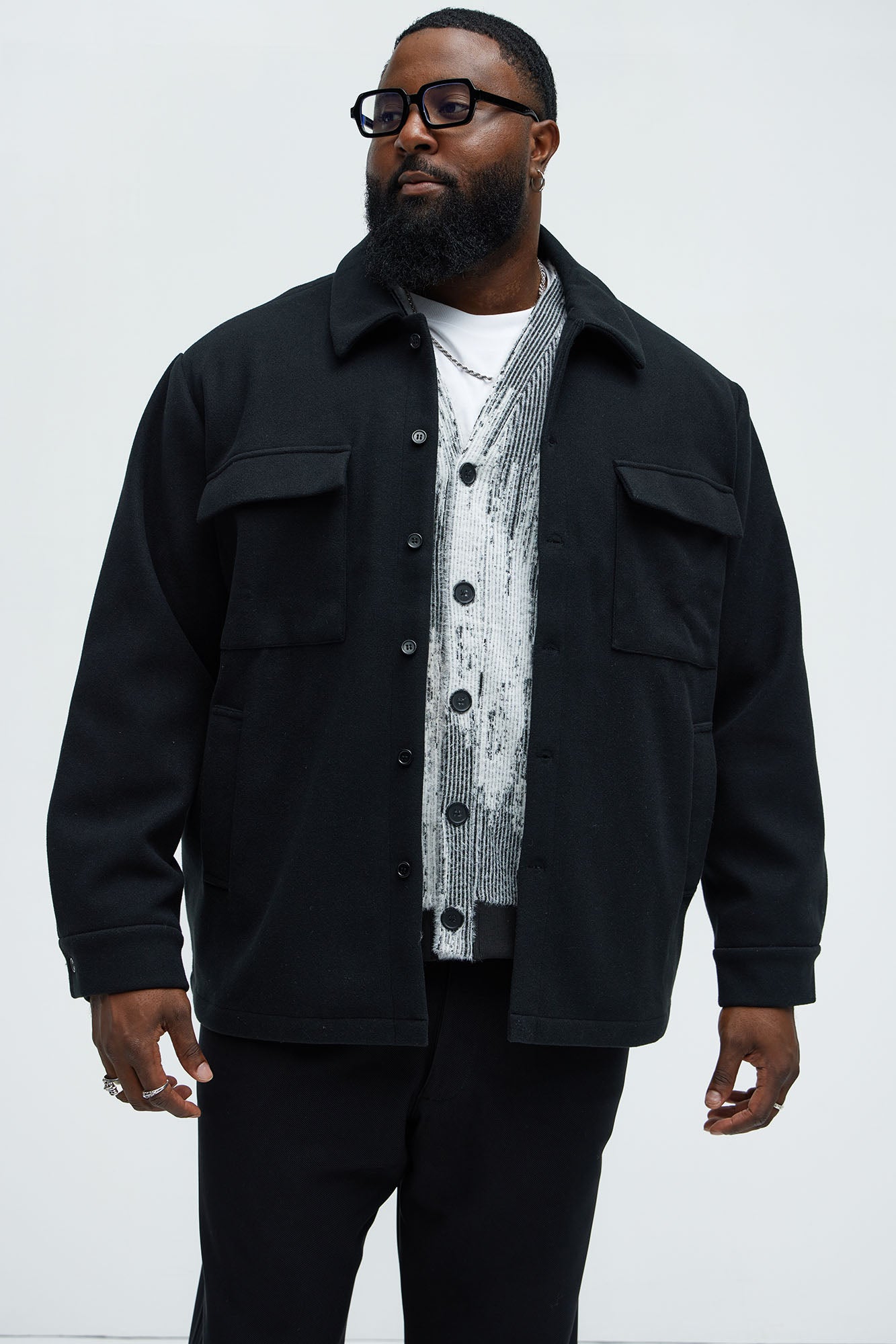 Ballou Pocket Button Up Shirt - Black - Image 5