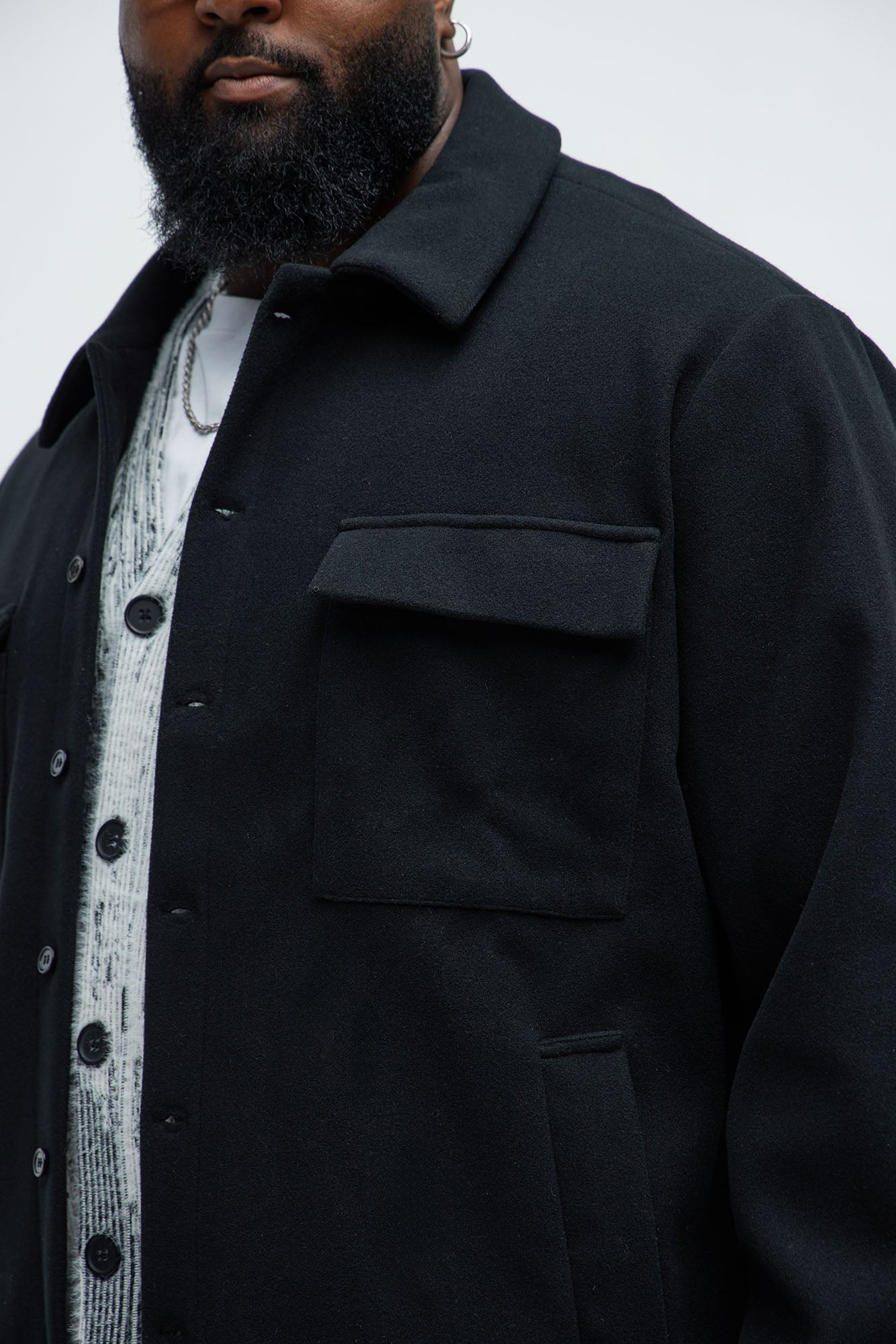 Ballou Pocket Button Up Shirt - Black - Image 7