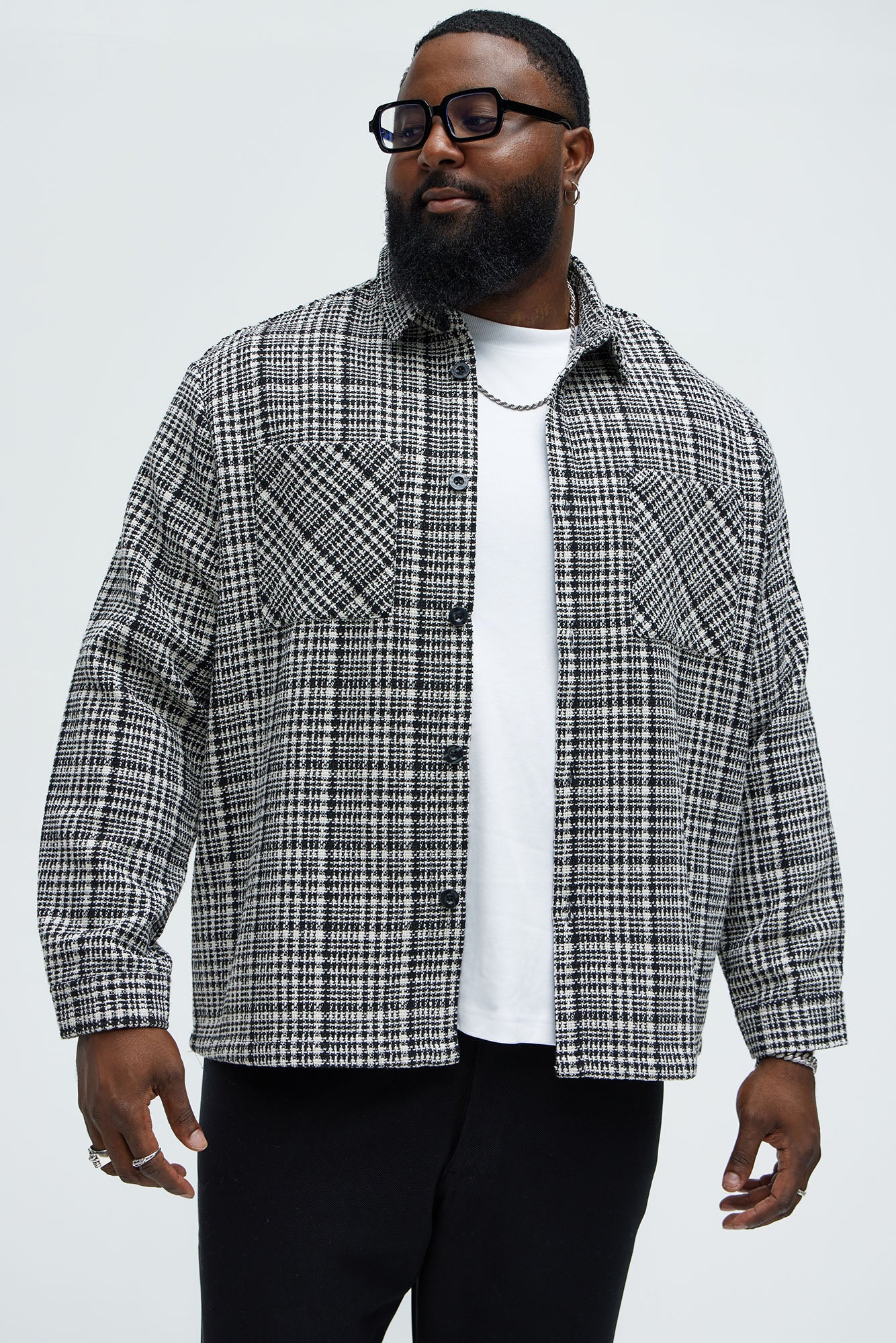 James Tweed Button Up Shirt - Black/combo - Image 5