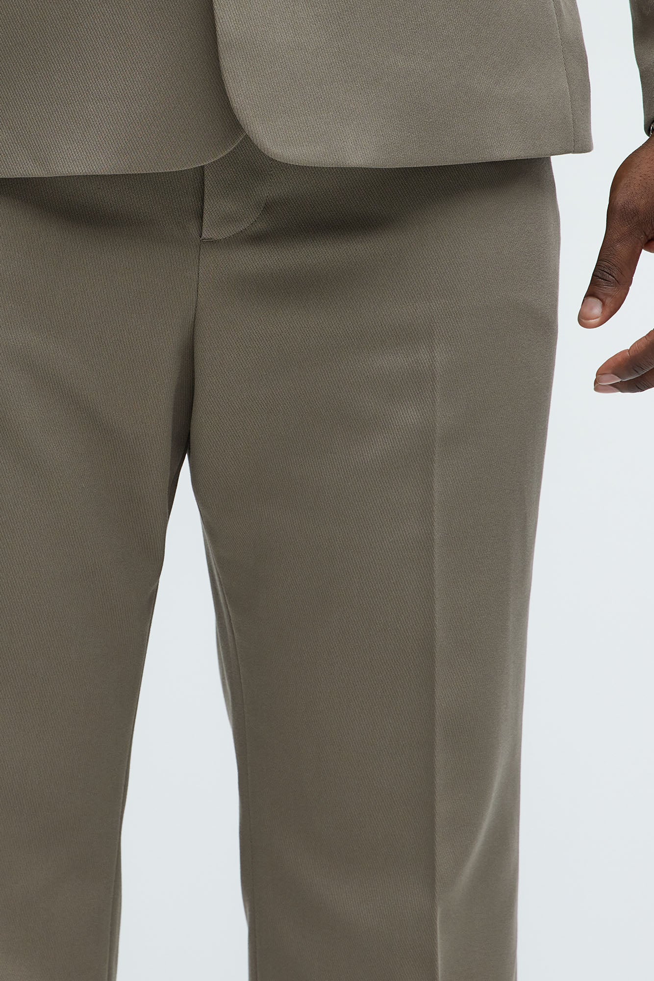 Kevin Twill Textured Straight Trousers - Brown - Image 9