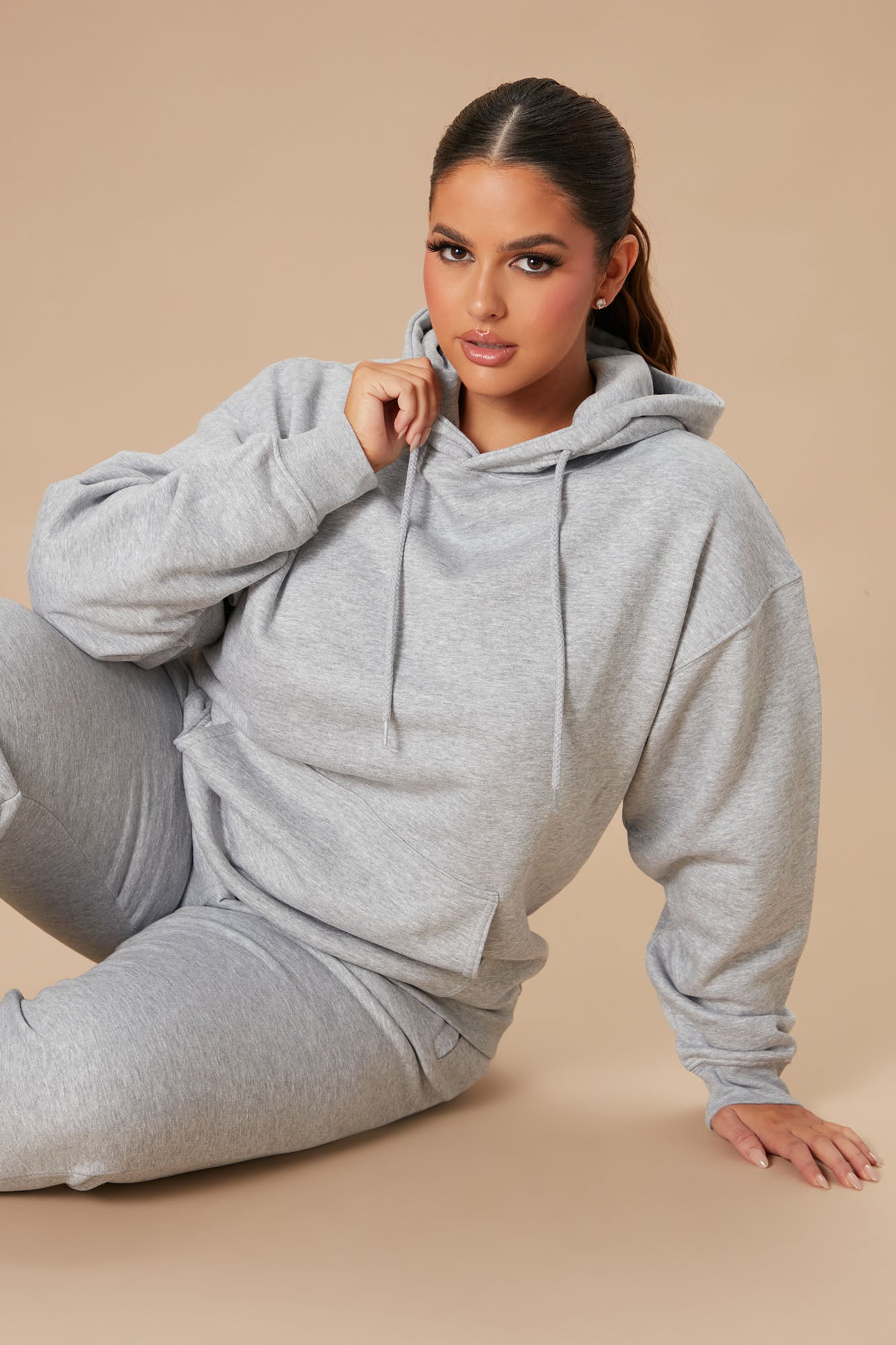 Stole Your Boyfriend's Oversized Hoodie - Heather Grey - Image 6