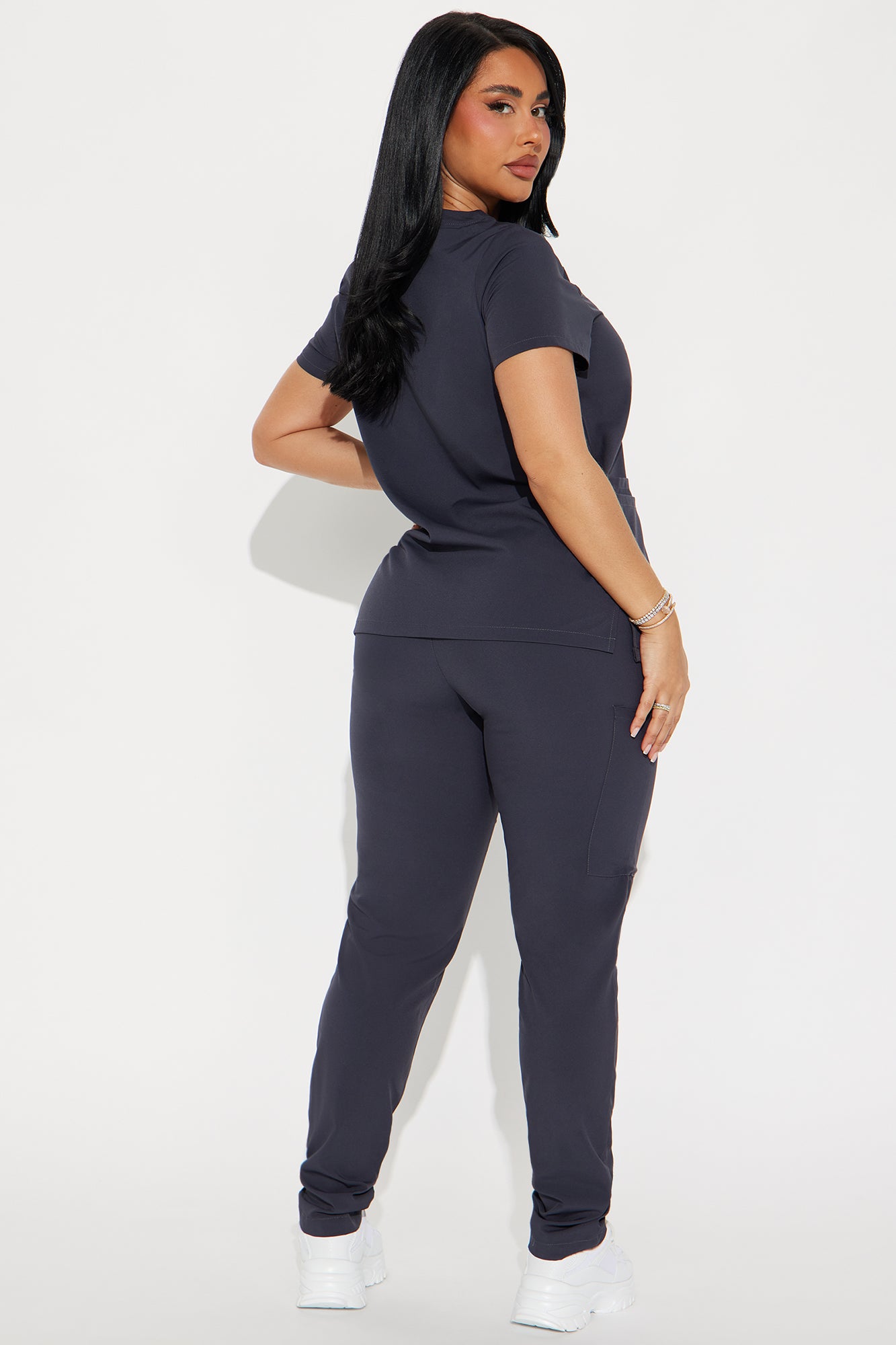 Check Up Stretch Uniform Scrub Set - Charcoal - Image 3