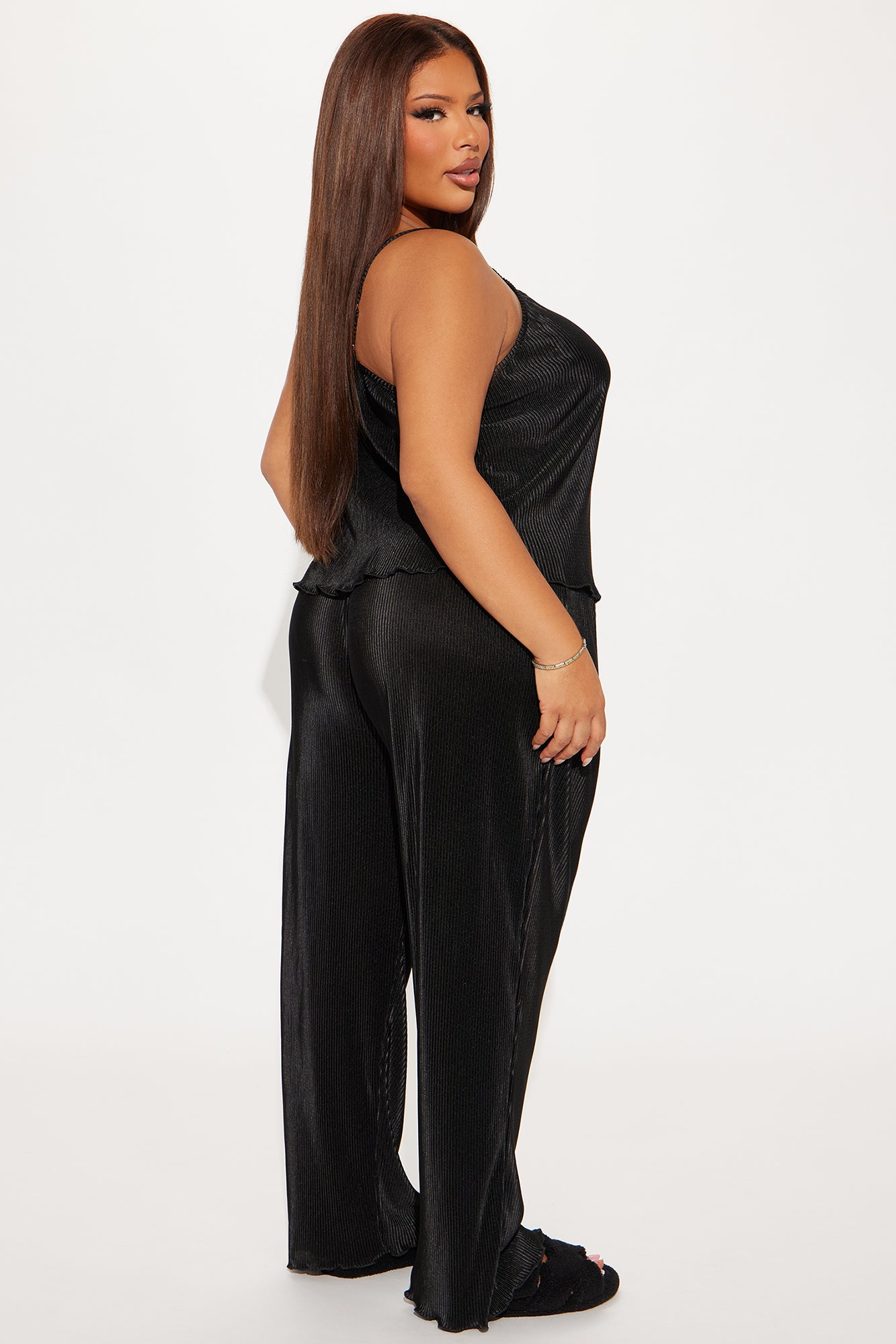 Always Bedtime Plisse PJ Pant Set - Black - Image 6