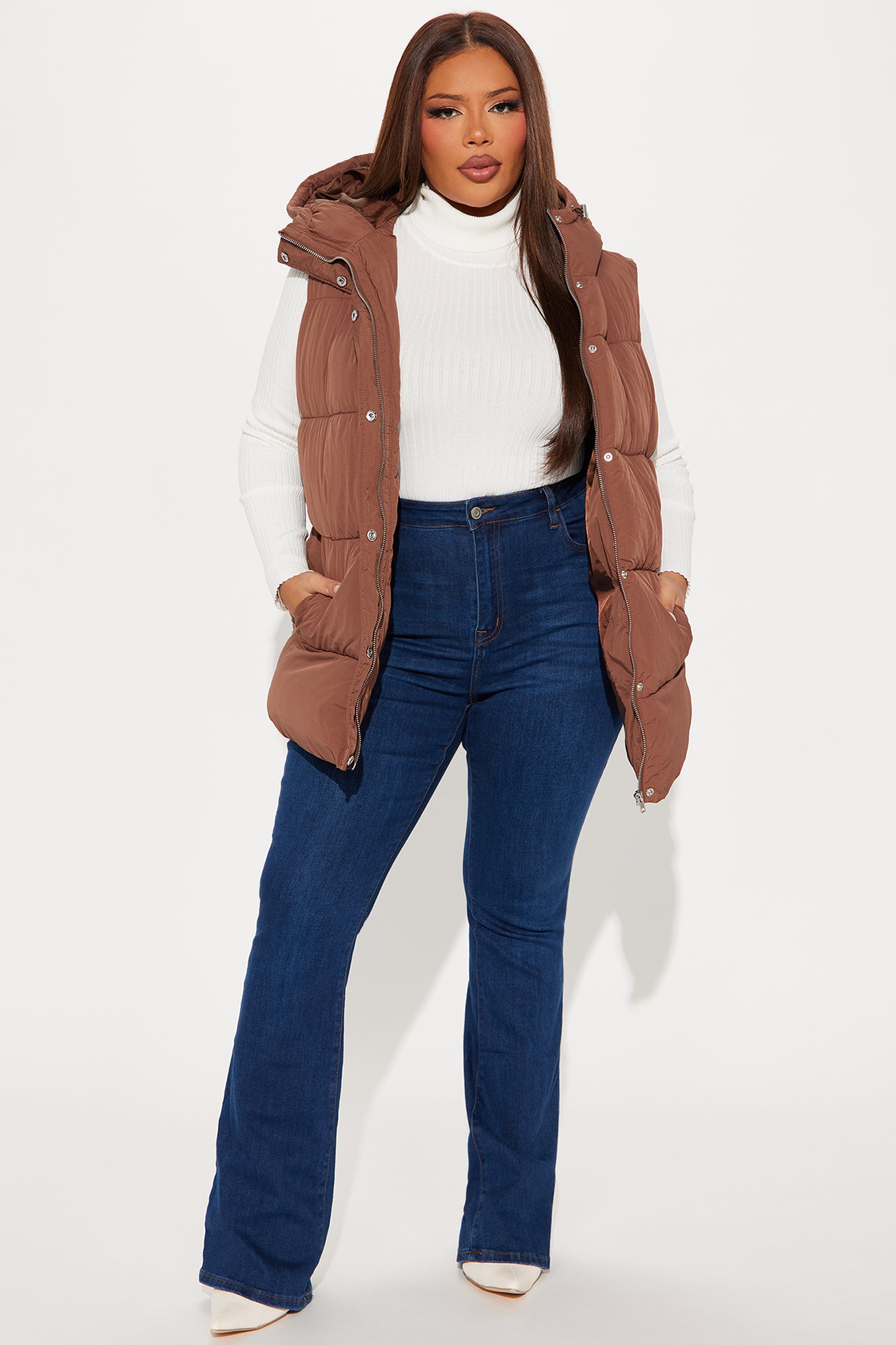 Hold You Down Puffer Vest - Chocolate - Image 6
