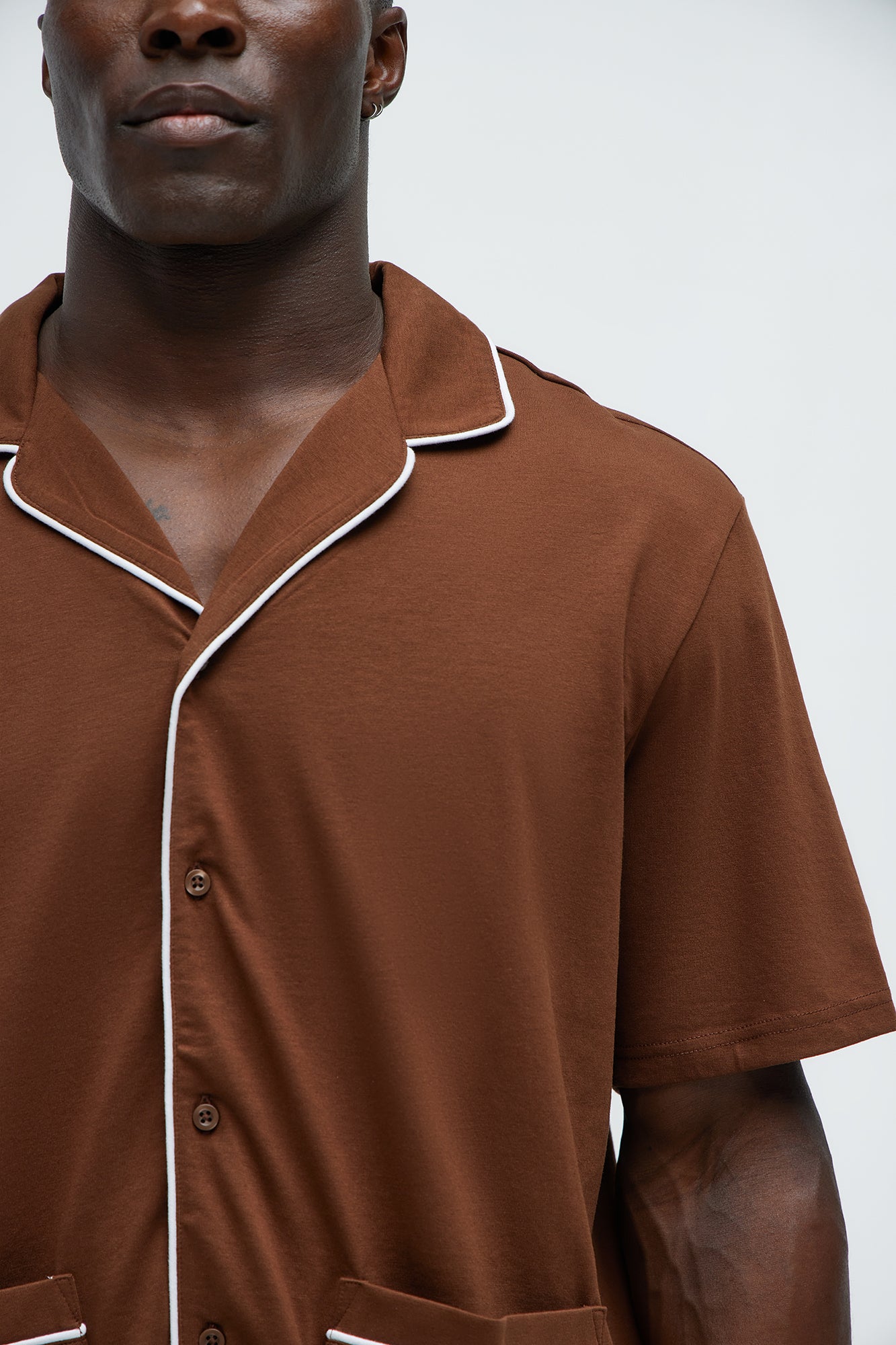 Modern Relaxed Pajama Short Sleeve - Brown - Image 3