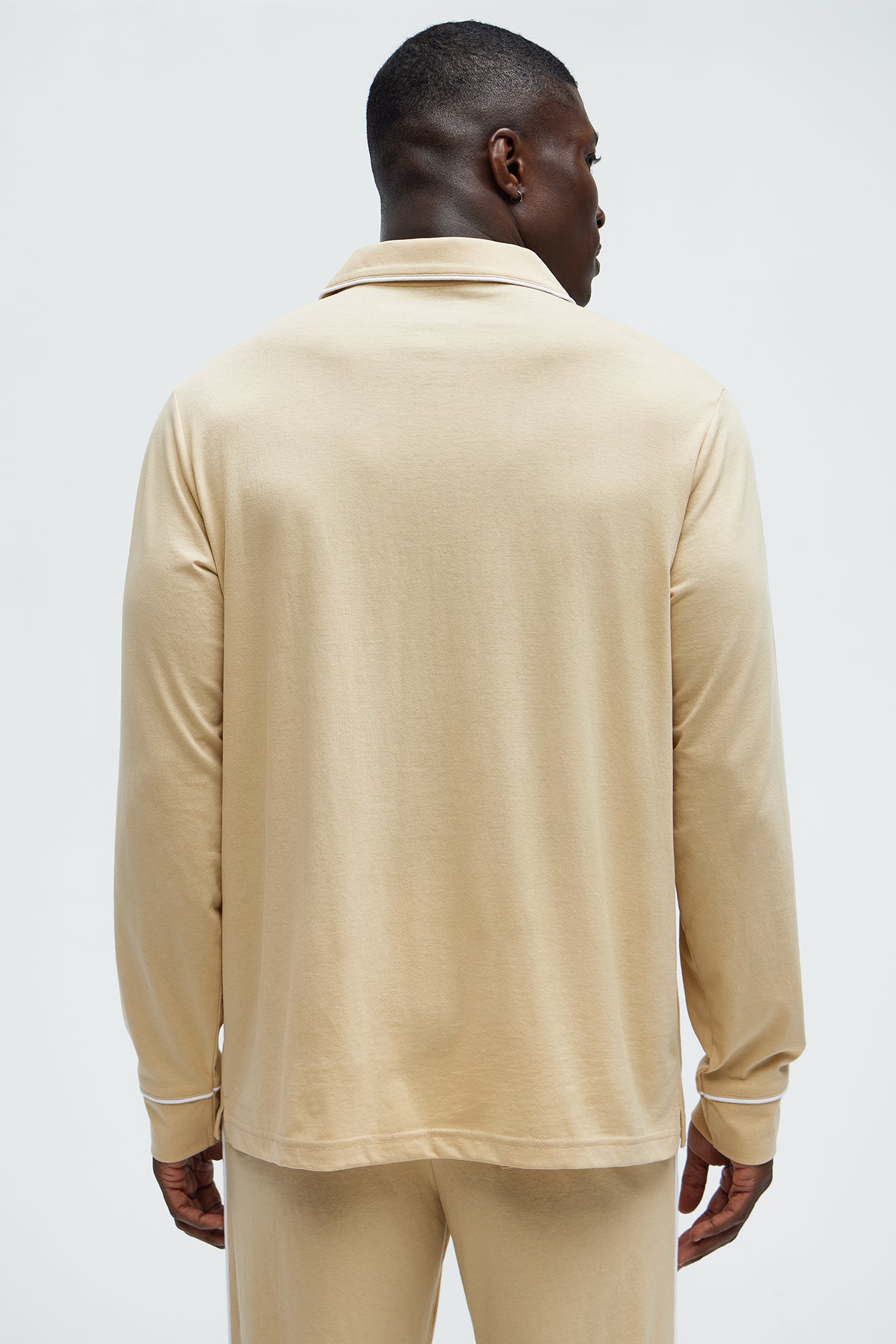Modern Relaxed Pajama Long Sleeve - Khaki - Image 4