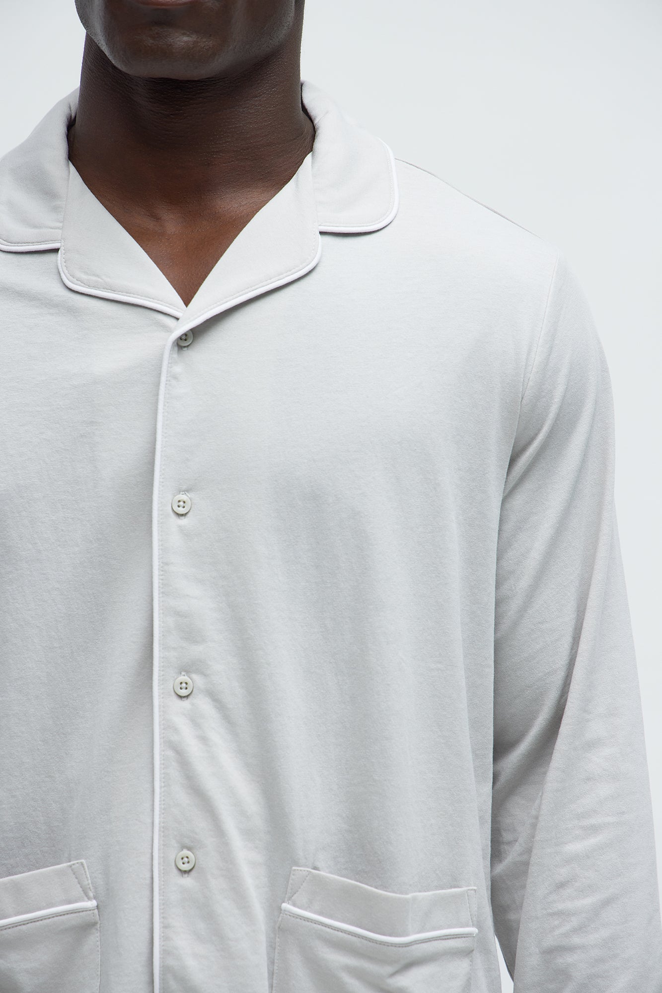 Modern Relaxed Pajama Long Sleeve - Grey - Image 3